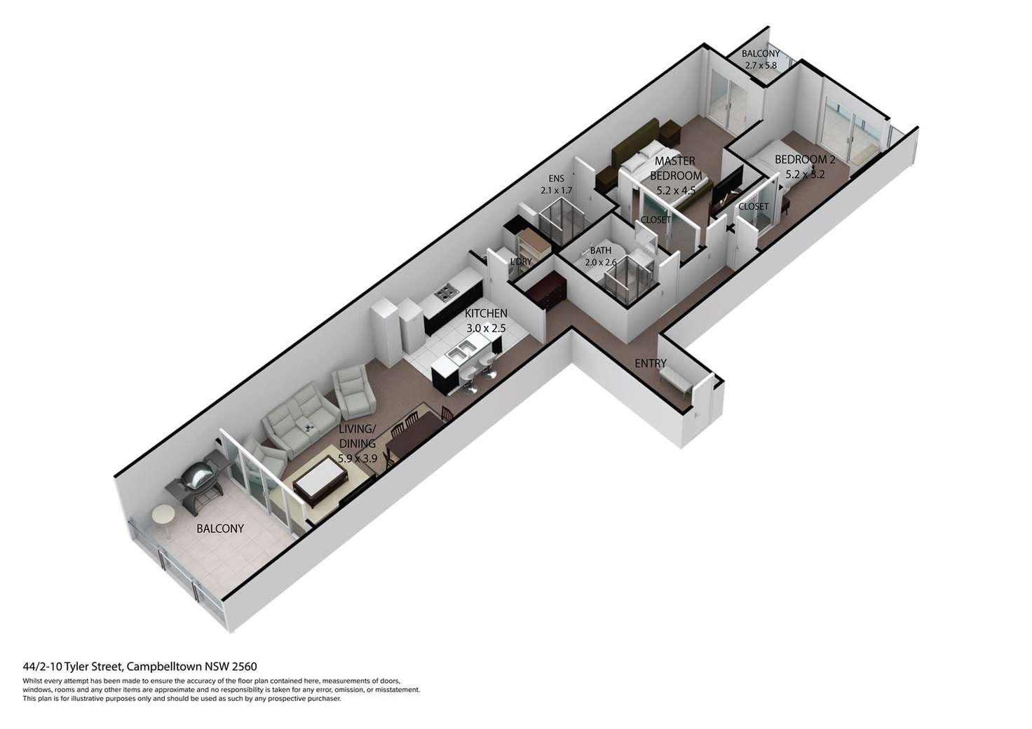 Floorplan of Homely unit listing, 44/2-10 Tyler Street, Campbelltown NSW 2560