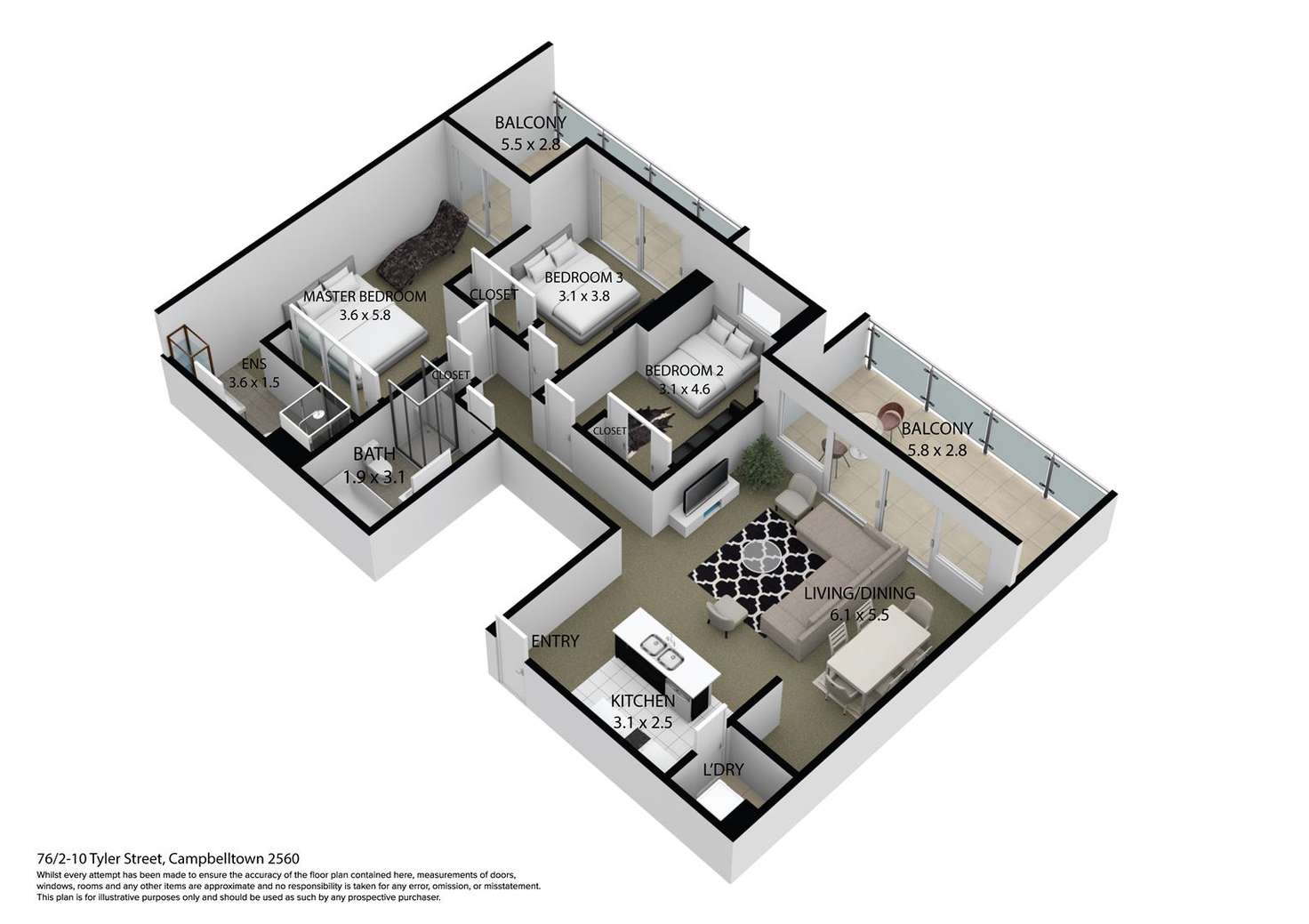 Floorplan of Homely apartment listing, 76/2-10 Tyler Street, Campbelltown NSW 2560