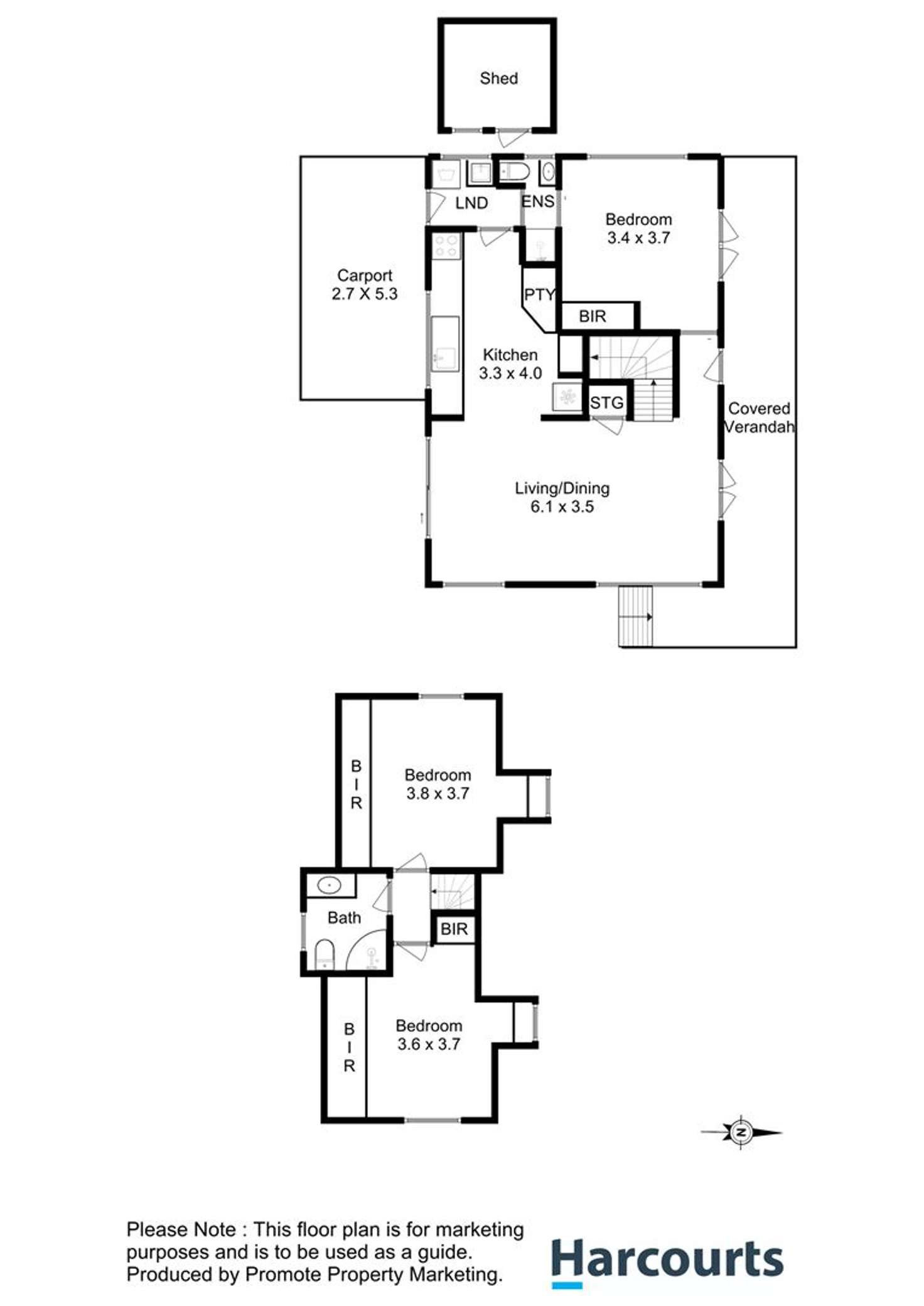 Floorplan of Homely unit listing, 1/95 Lindhill Avenue, Geilston Bay TAS 7015
