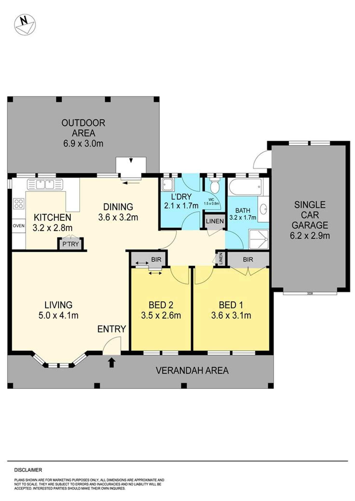 Floorplan of Homely townhouse listing, 2/6 Lake Street, Wendouree VIC 3355