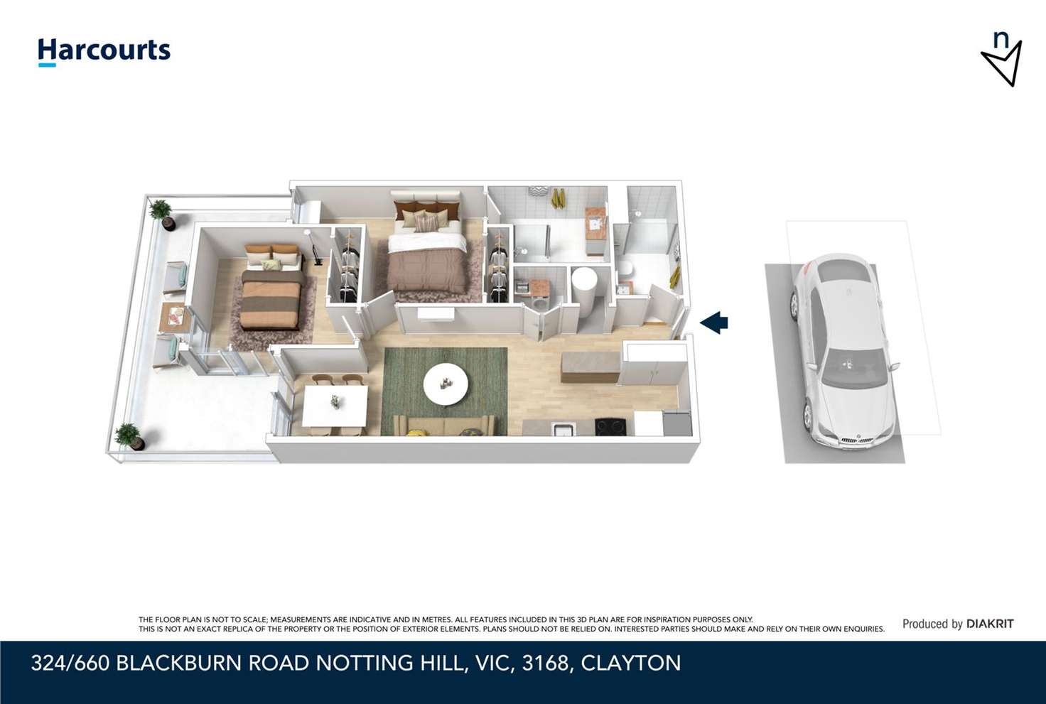 Floorplan of Homely apartment listing, 324/660 Blackburn Road, Notting Hill VIC 3168