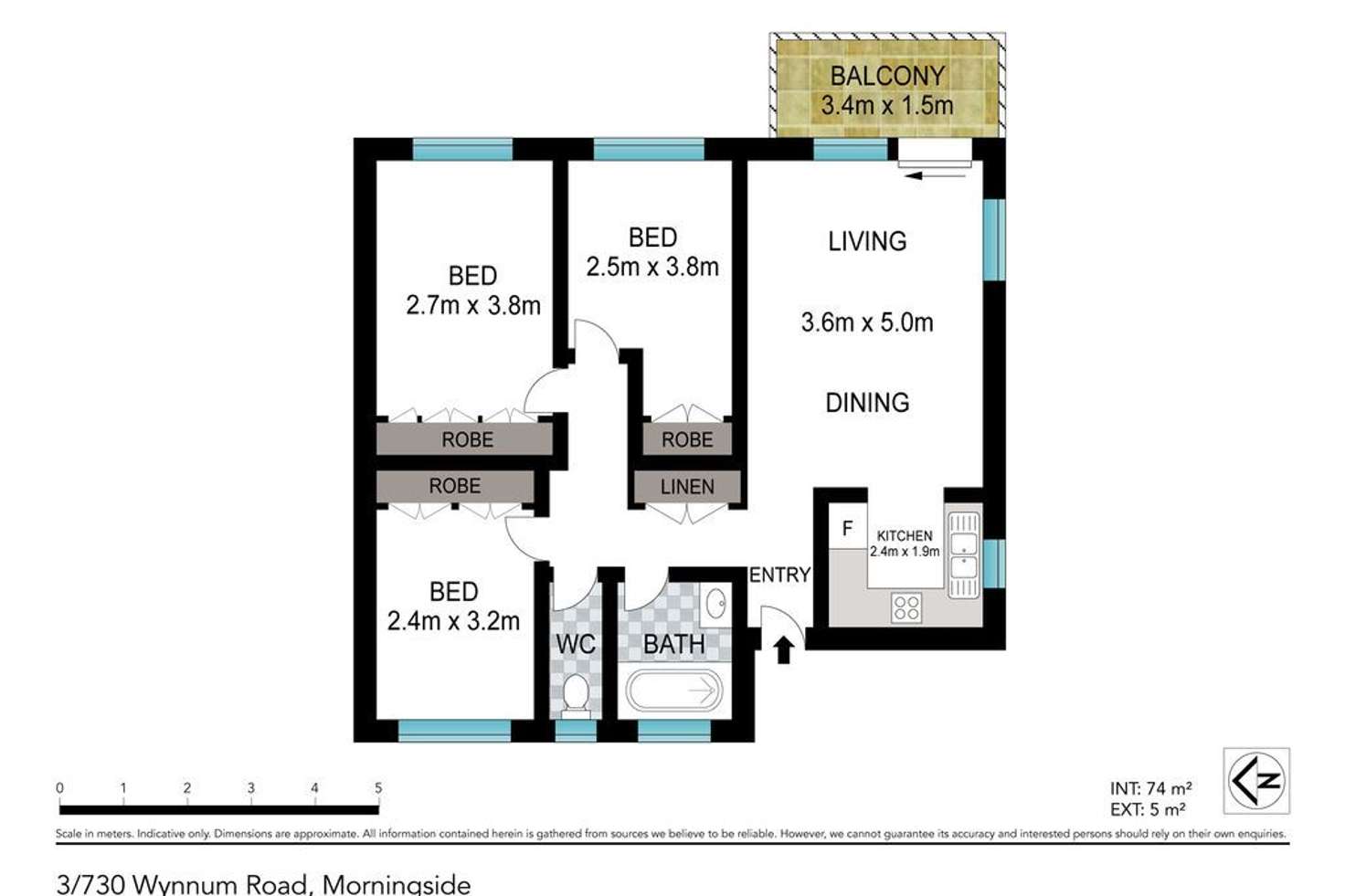 Floorplan of Homely unit listing, 3/730 Wynnum Road, Morningside QLD 4170