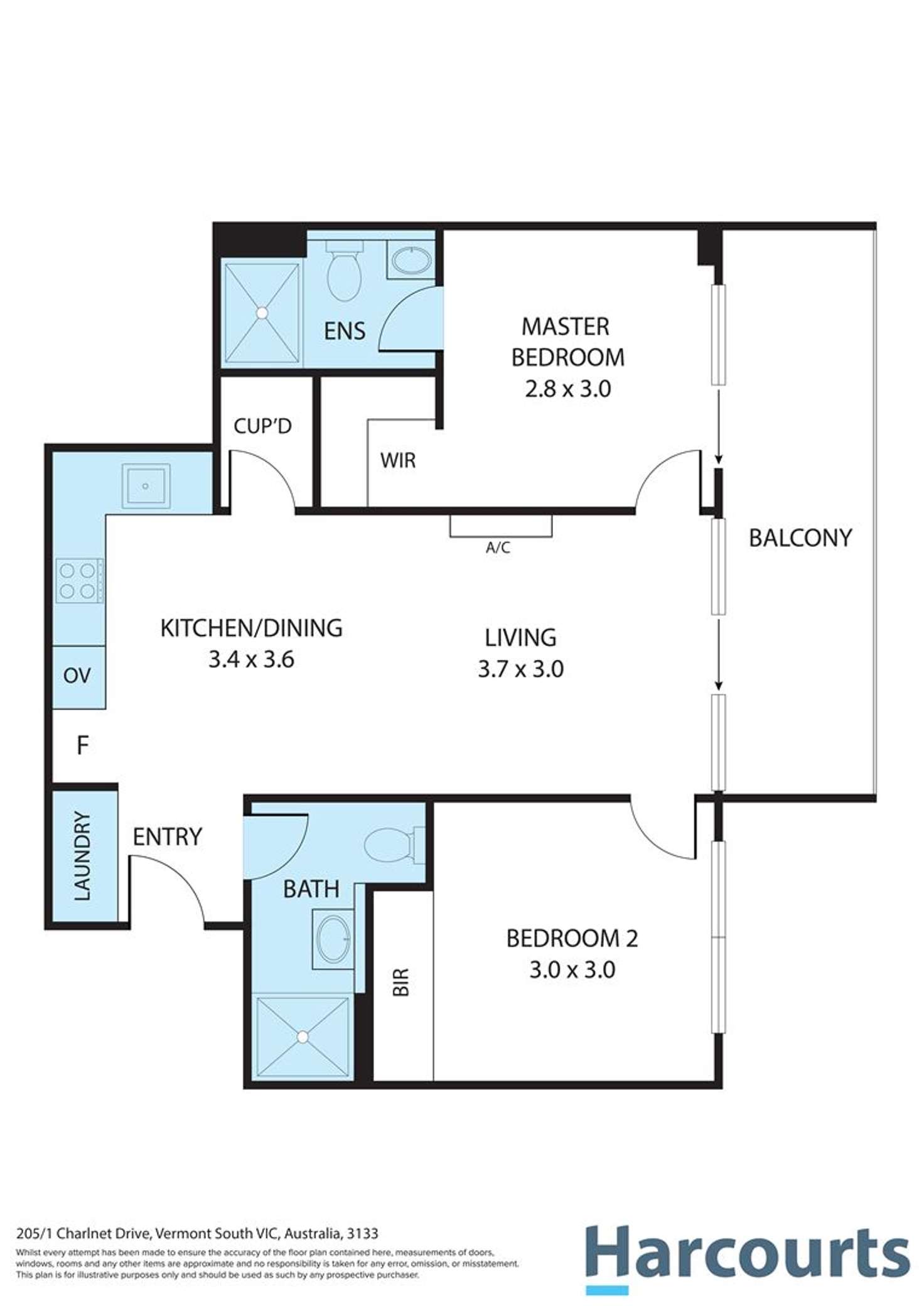 Floorplan of Homely apartment listing, 205/1 Charlnet Dr, Vermont South VIC 3133