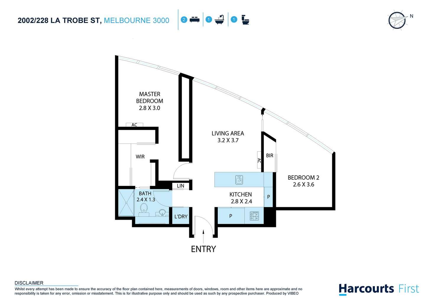 Floorplan of Homely apartment listing, 2303/9-23 La Trobe Street, Melbourne VIC 3000