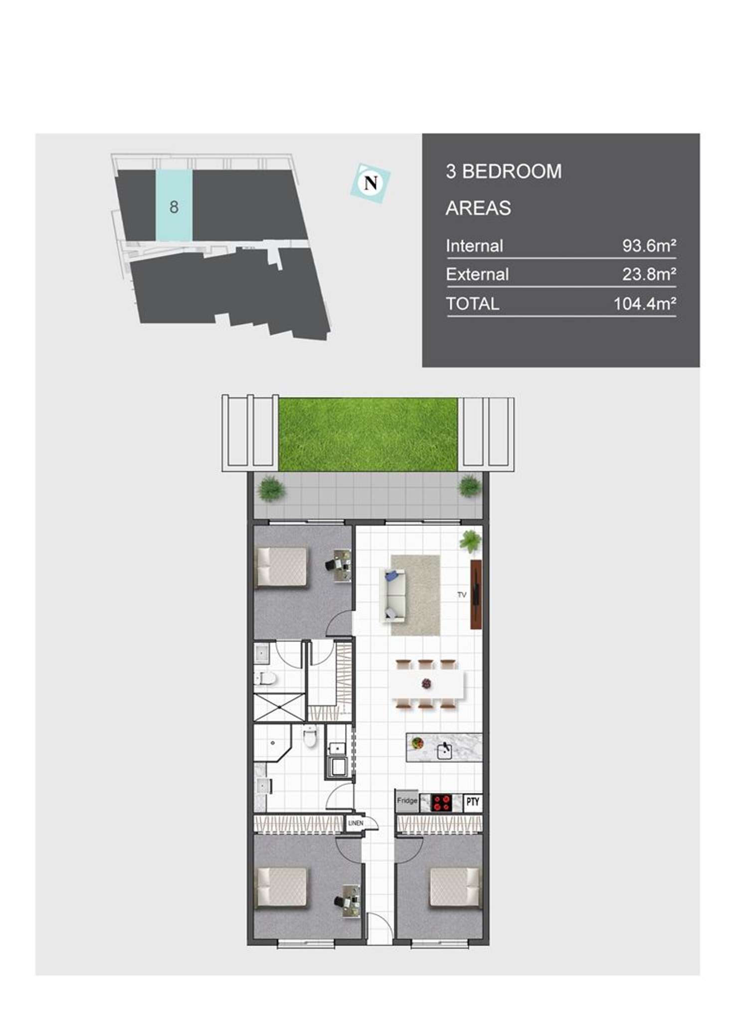 Floorplan of Homely unit listing, 8/66 Gamelin Crescent, Stafford QLD 4053