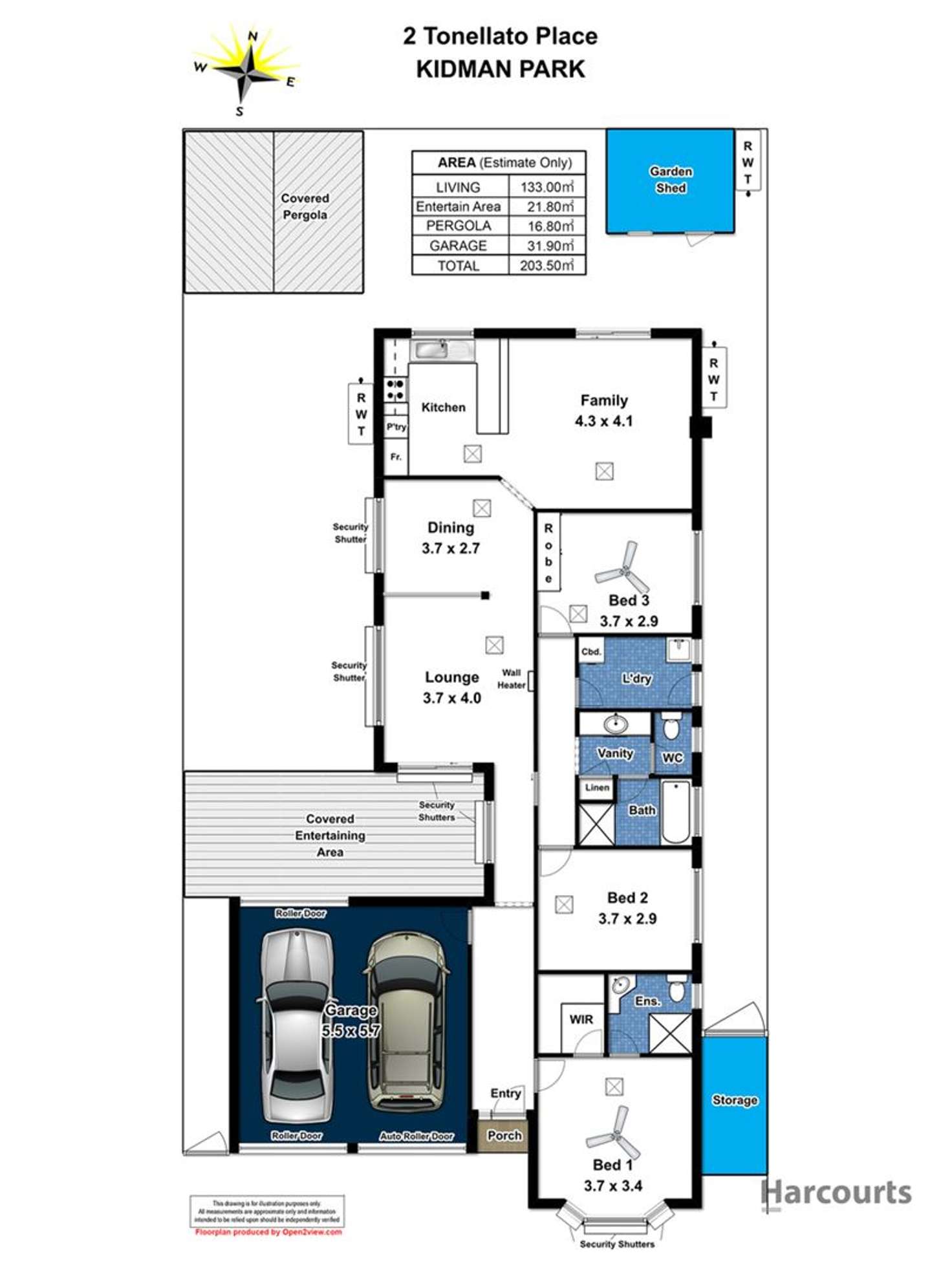 Floorplan of Homely house listing, 2 Tonellato Place, Kidman Park SA 5025