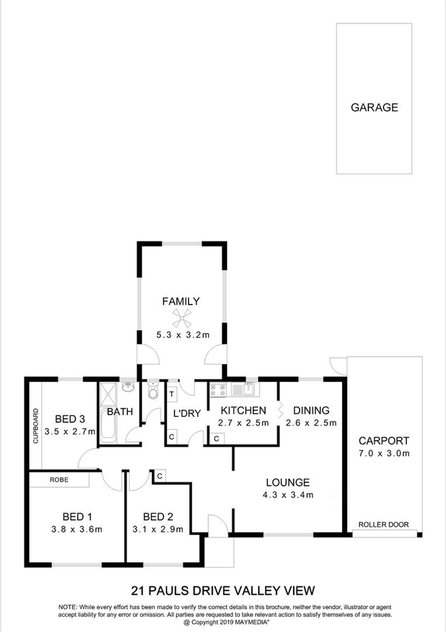 Floorplan of Homely house listing, 21 Pauls Drive, Valley View SA 5093