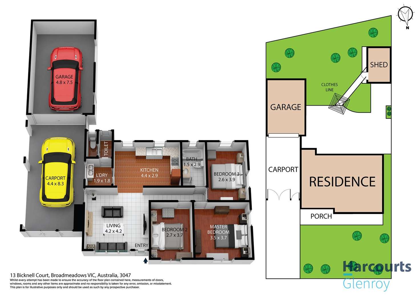 Floorplan of Homely house listing, 13 Bicknell Court, Broadmeadows VIC 3047