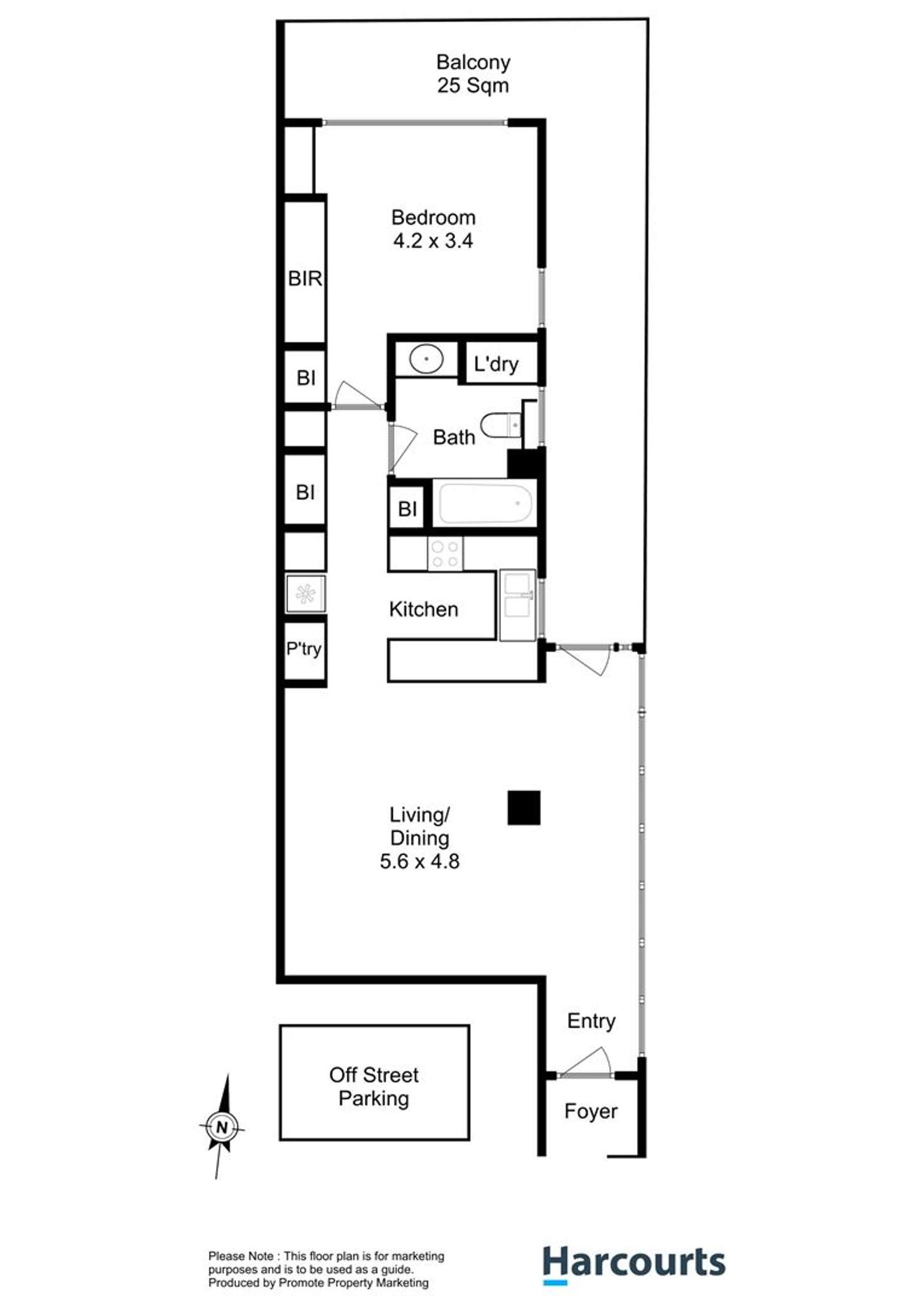 Floorplan of Homely unit listing, 7B/33 Tower Road, New Town TAS 7008