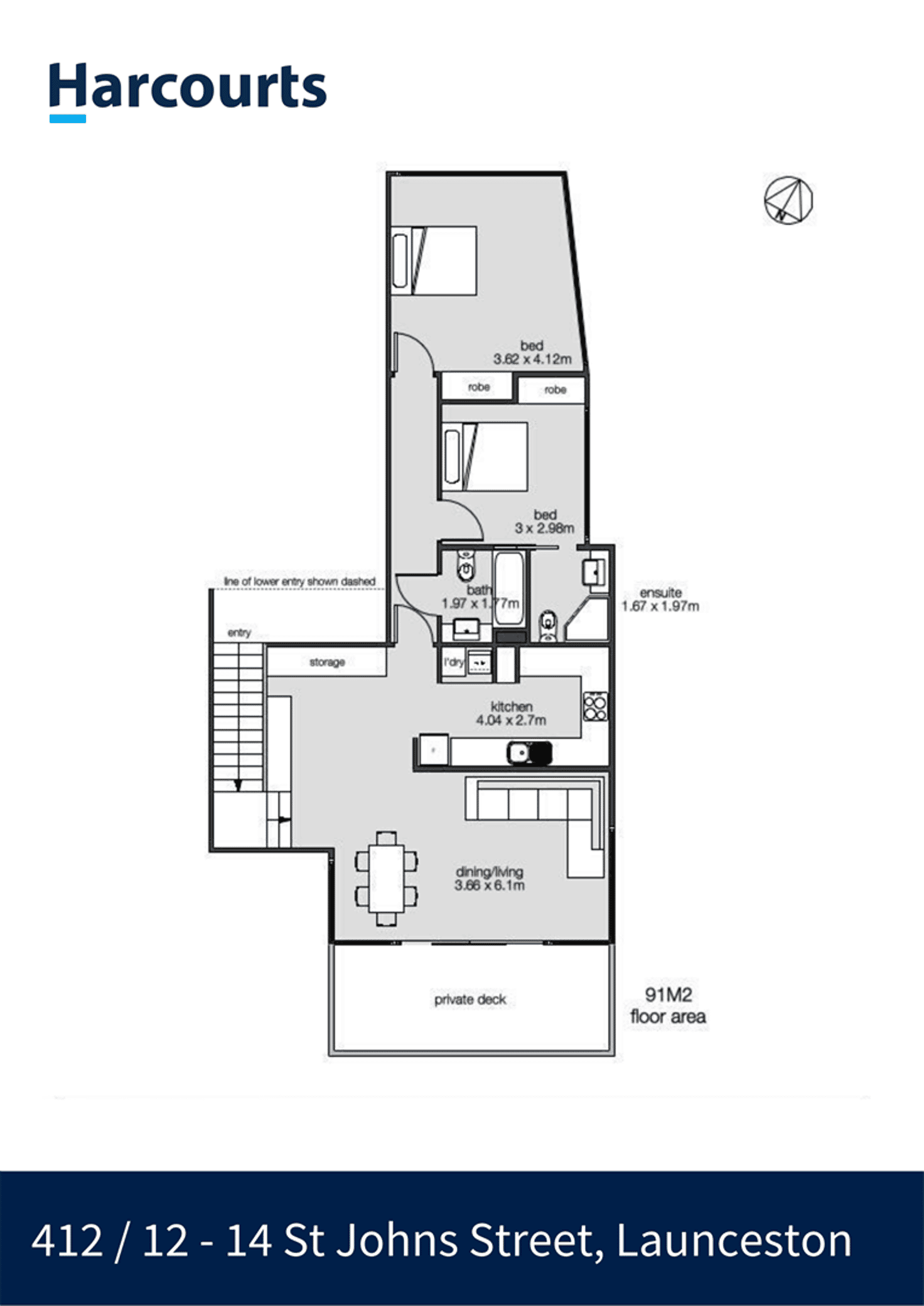Floorplan of Homely apartment listing, 412/12-14 St John Street, Launceston TAS 7250