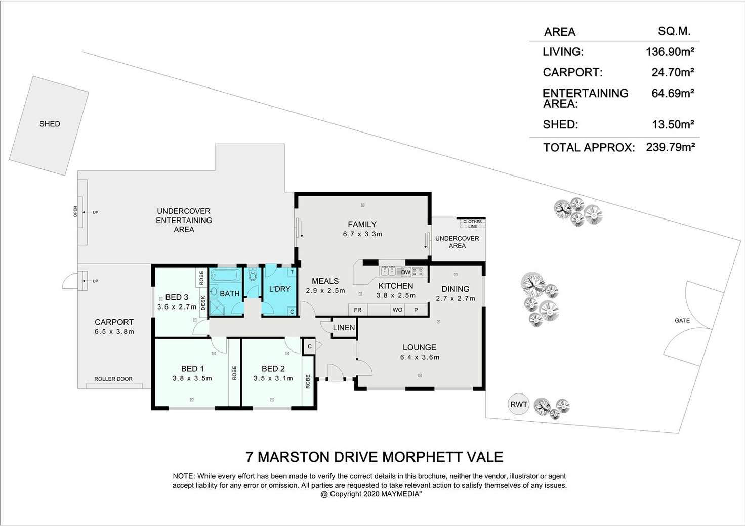 Floorplan of Homely house listing, 7 Marston Drive, Morphett Vale SA 5162