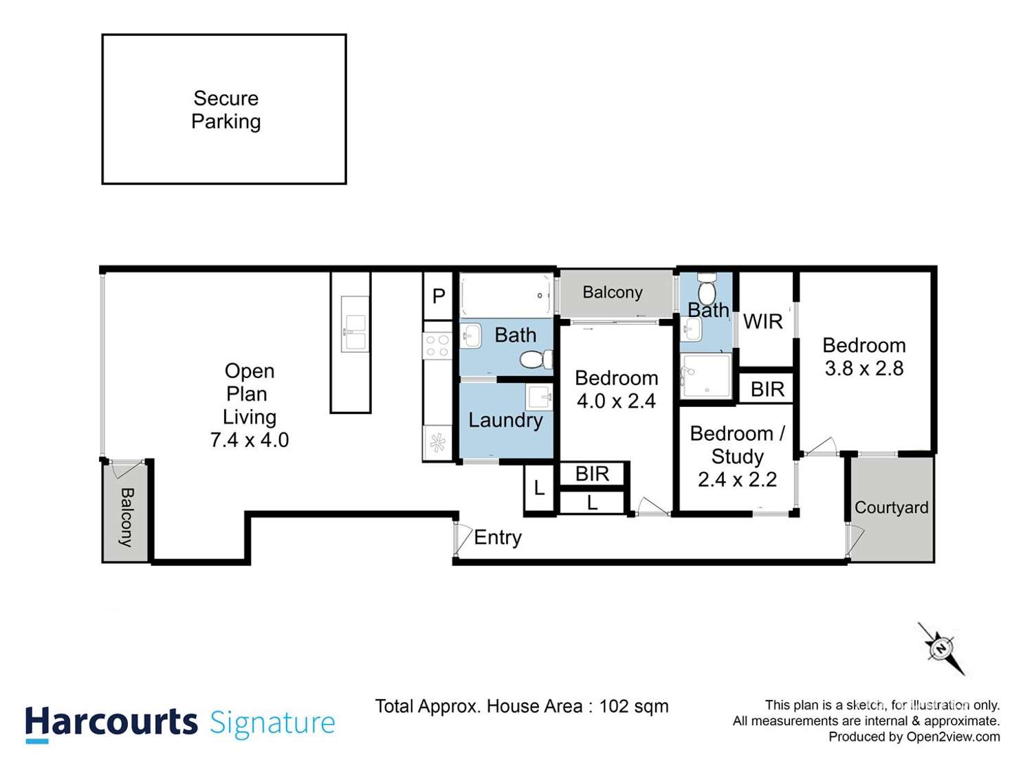 Floorplan of Homely unit listing, 9/75 Warwick Street, Hobart TAS 7000