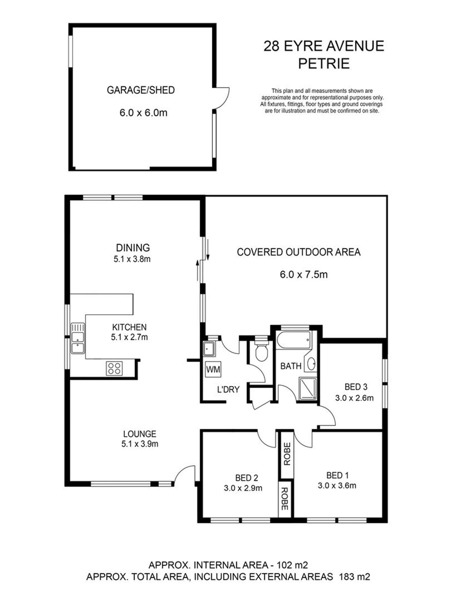 Floorplan of Homely house listing, 28 Eyre Avenue, Petrie QLD 4502