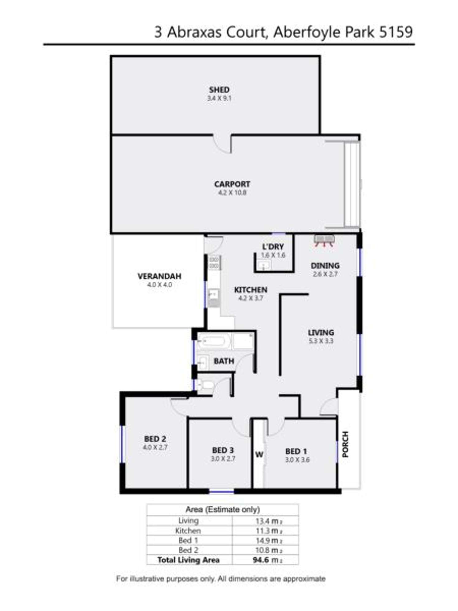 Floorplan of Homely house listing, 3 Abraxas Court, Aberfoyle Park SA 5159