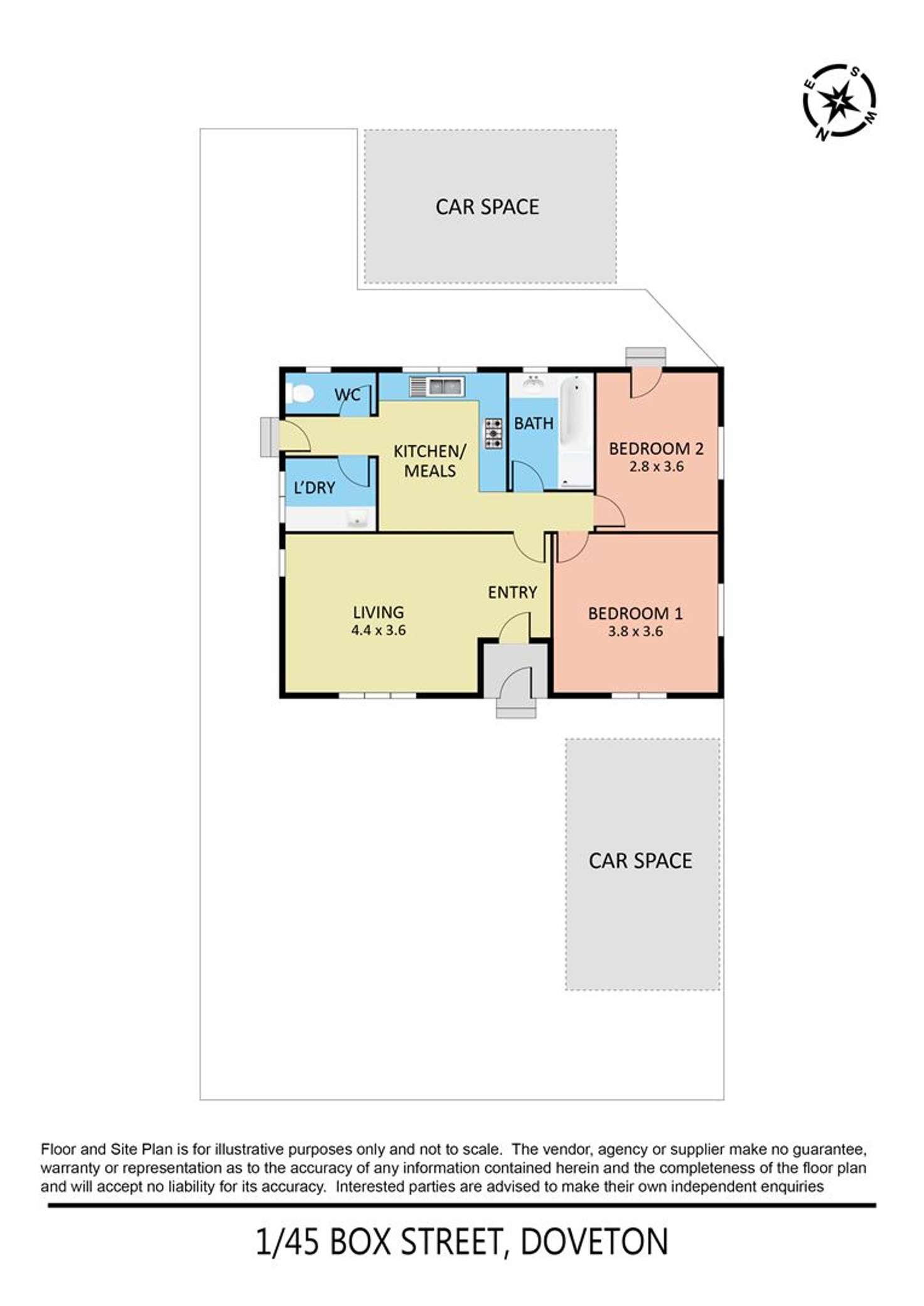 Floorplan of Homely unit listing, 1/45 Box Street, Doveton VIC 3177