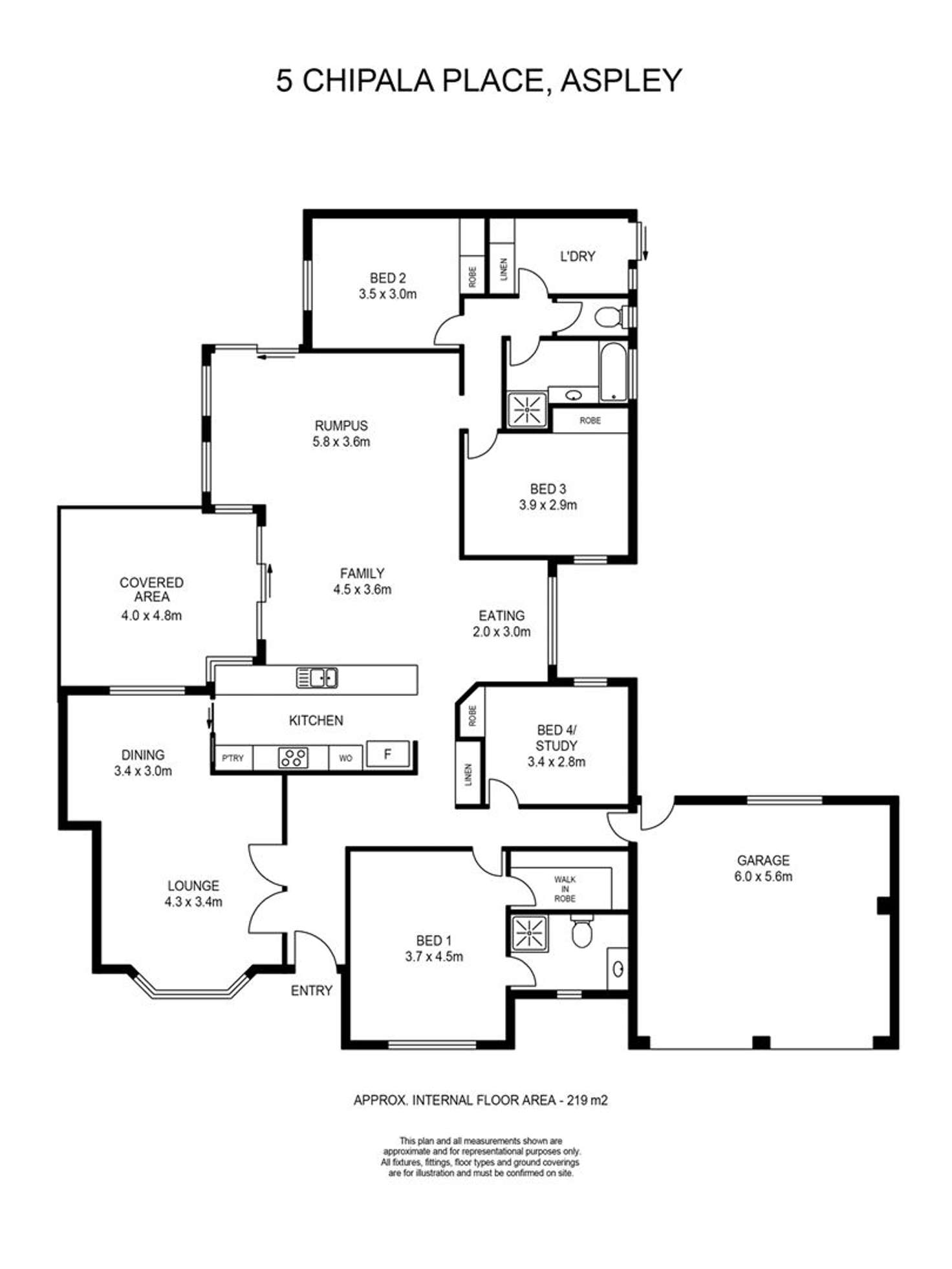 Floorplan of Homely house listing, 5 Chipala Place, Aspley QLD 4034