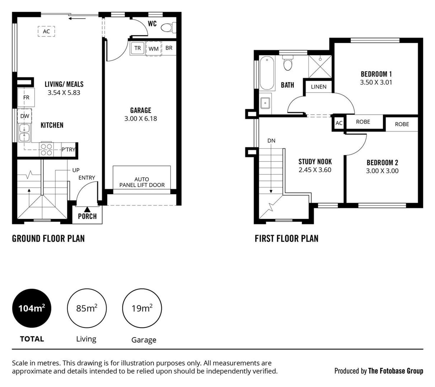 Floorplan of Homely townhouse listing, 1, 2 & 3/12 Paqualin Street, Hendon SA 5014