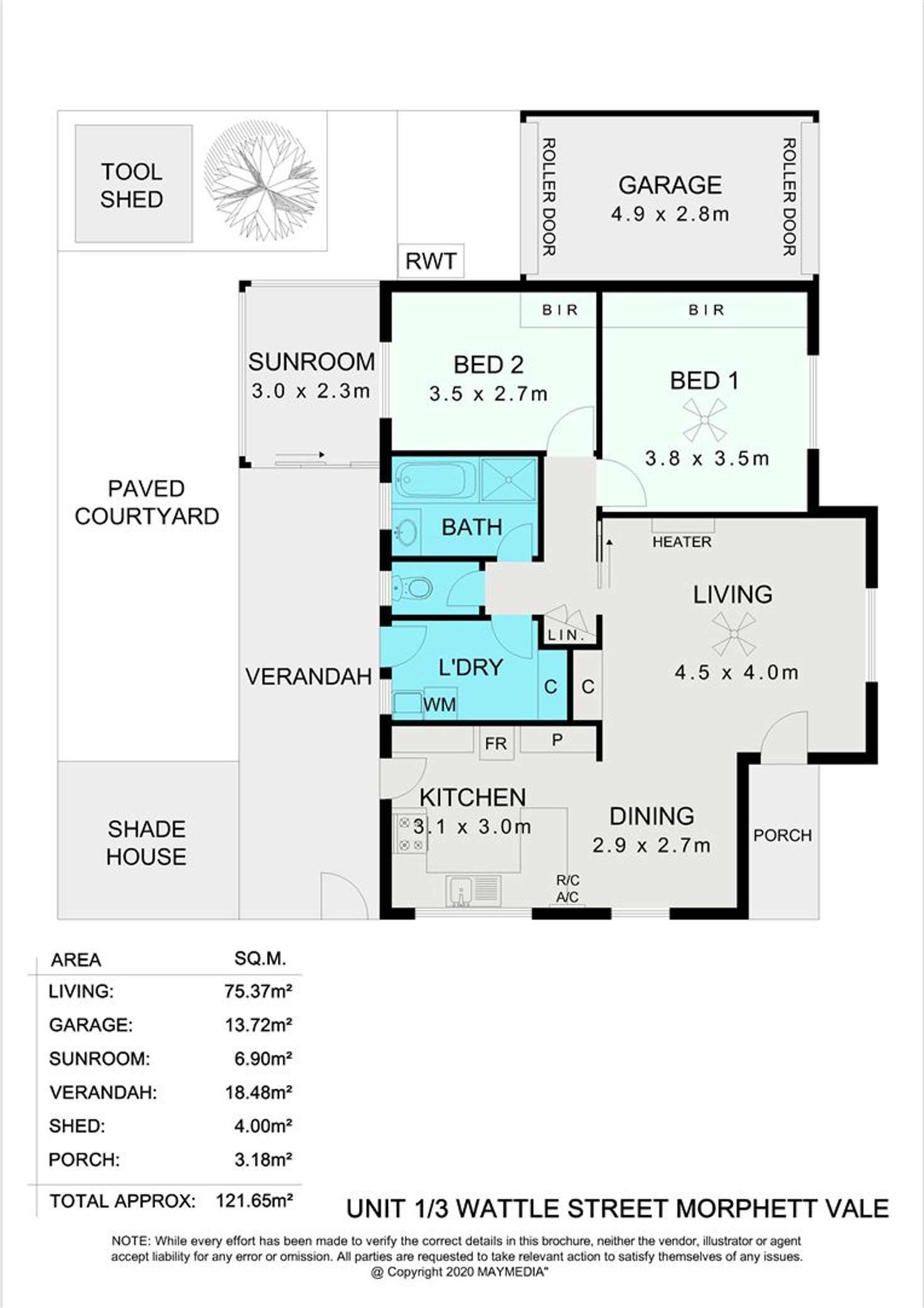Floorplan of Homely unit listing, 1/3 Wattle Street, Morphett Vale SA 5162