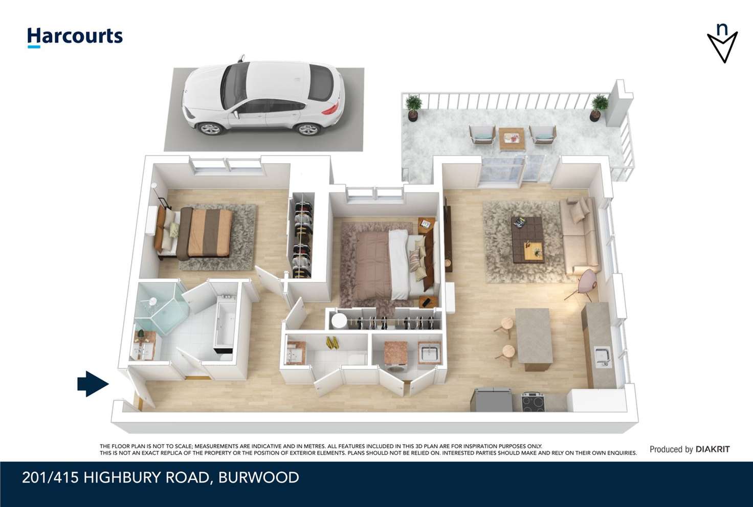 Floorplan of Homely apartment listing, 201/415 Highbury Road, Burwood VIC 3125