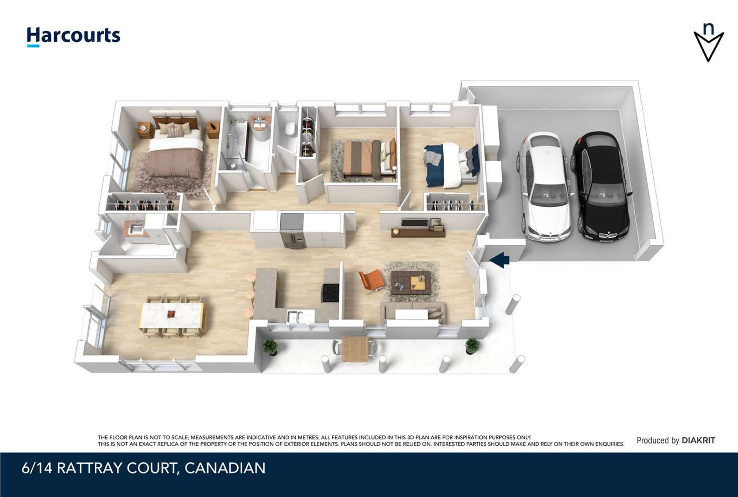 Floorplan of Homely townhouse listing, 6/14 Rattray Court, Canadian VIC 3350