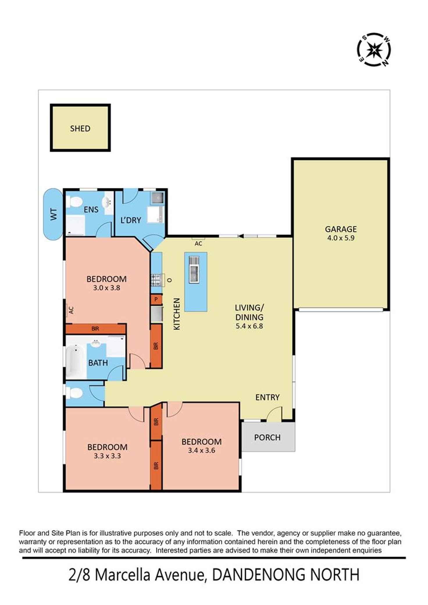 Floorplan of Homely unit listing, 2/8 Marcella Avenue, Dandenong North VIC 3175
