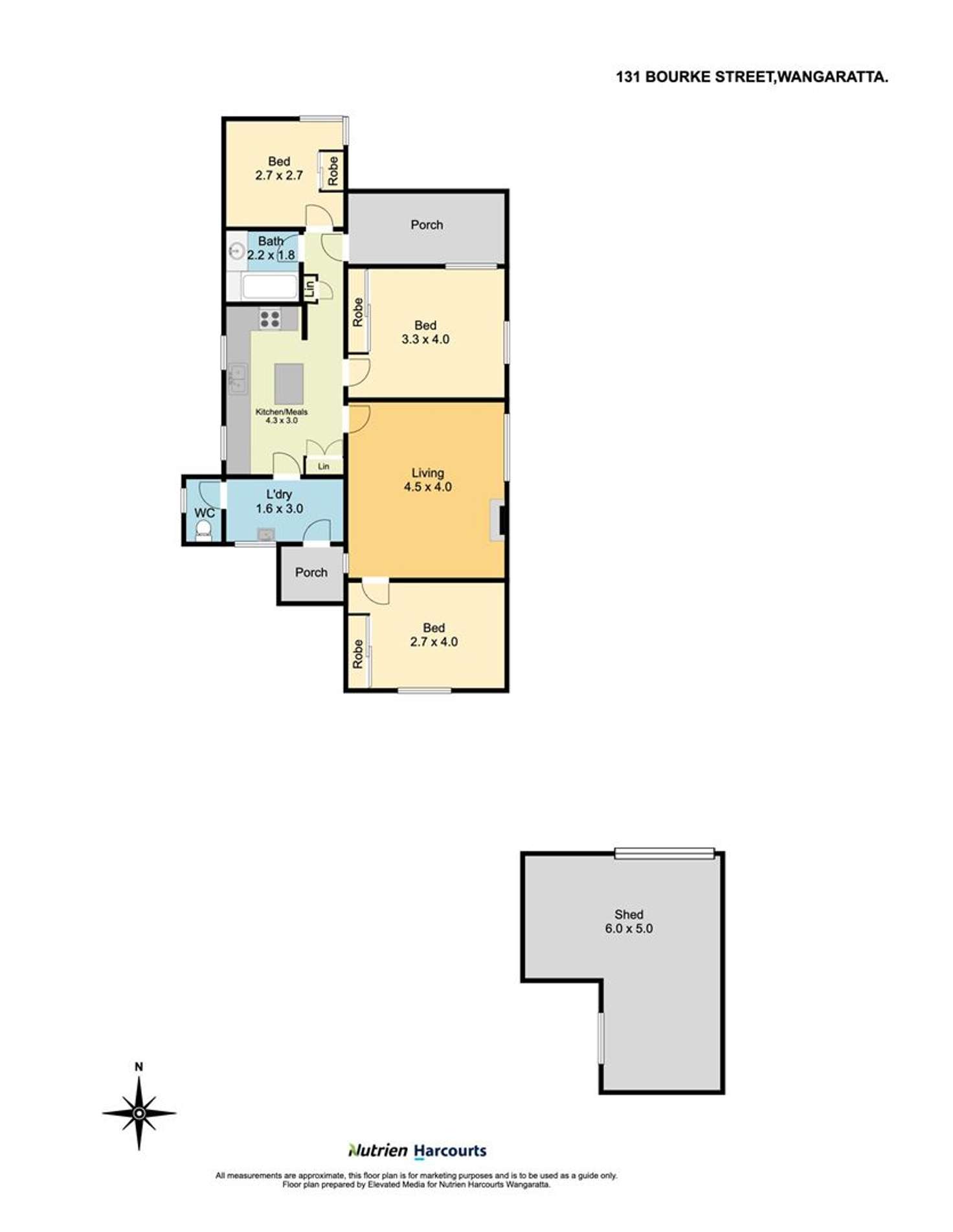 Floorplan of Homely house listing, 131 Burke Street, Wangaratta VIC 3677