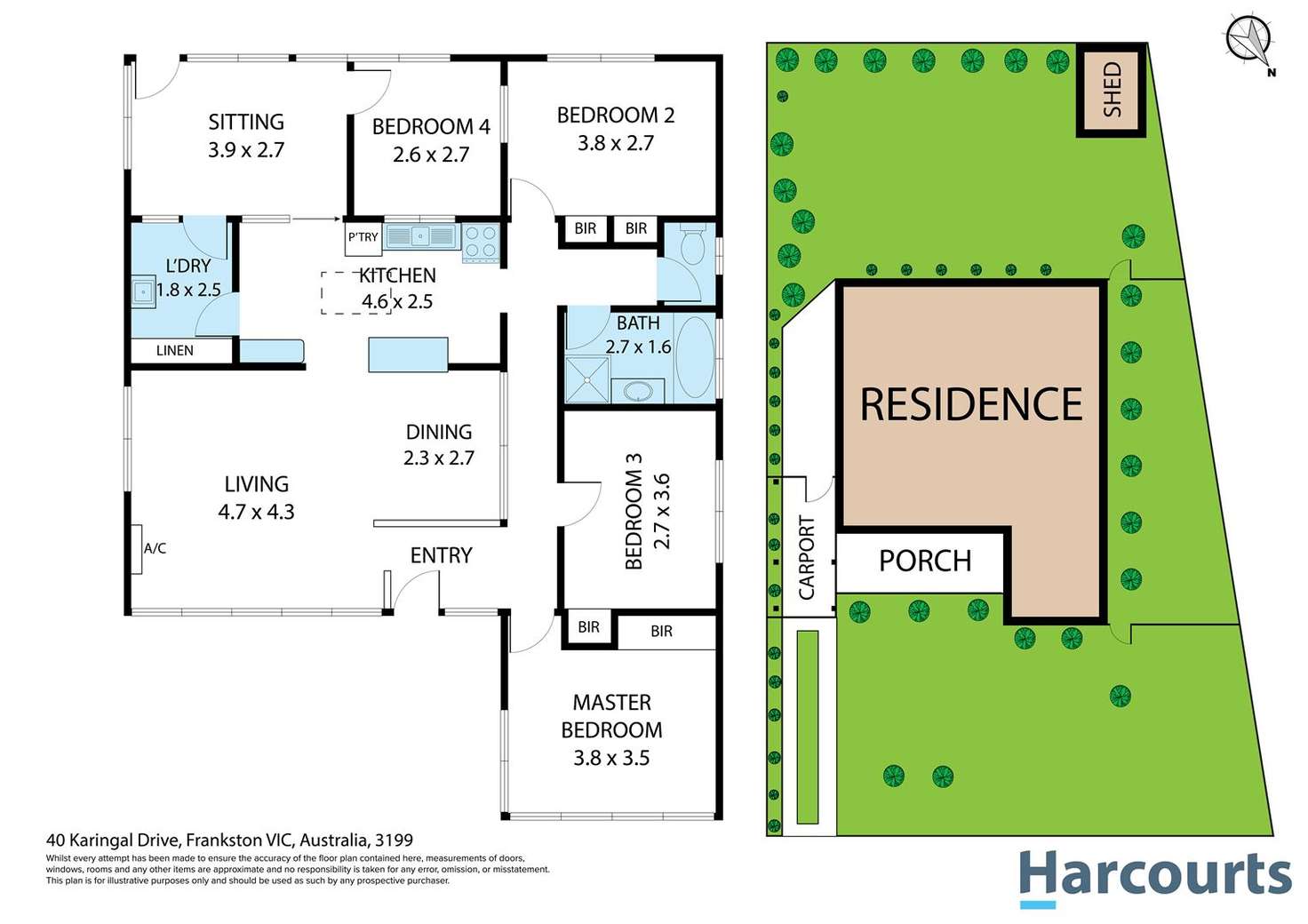 Floorplan of Homely house listing, 40 Karingal drive, Frankston VIC 3199