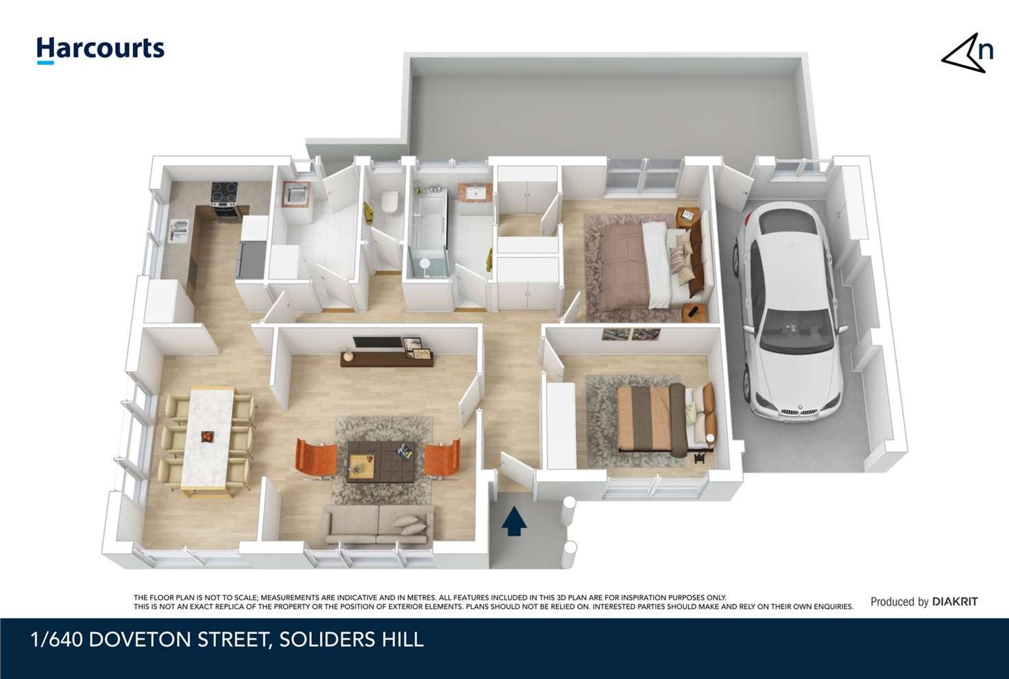 Floorplan of Homely unit listing, 1/620 Doveton Street North, Soldiers Hill VIC 3350