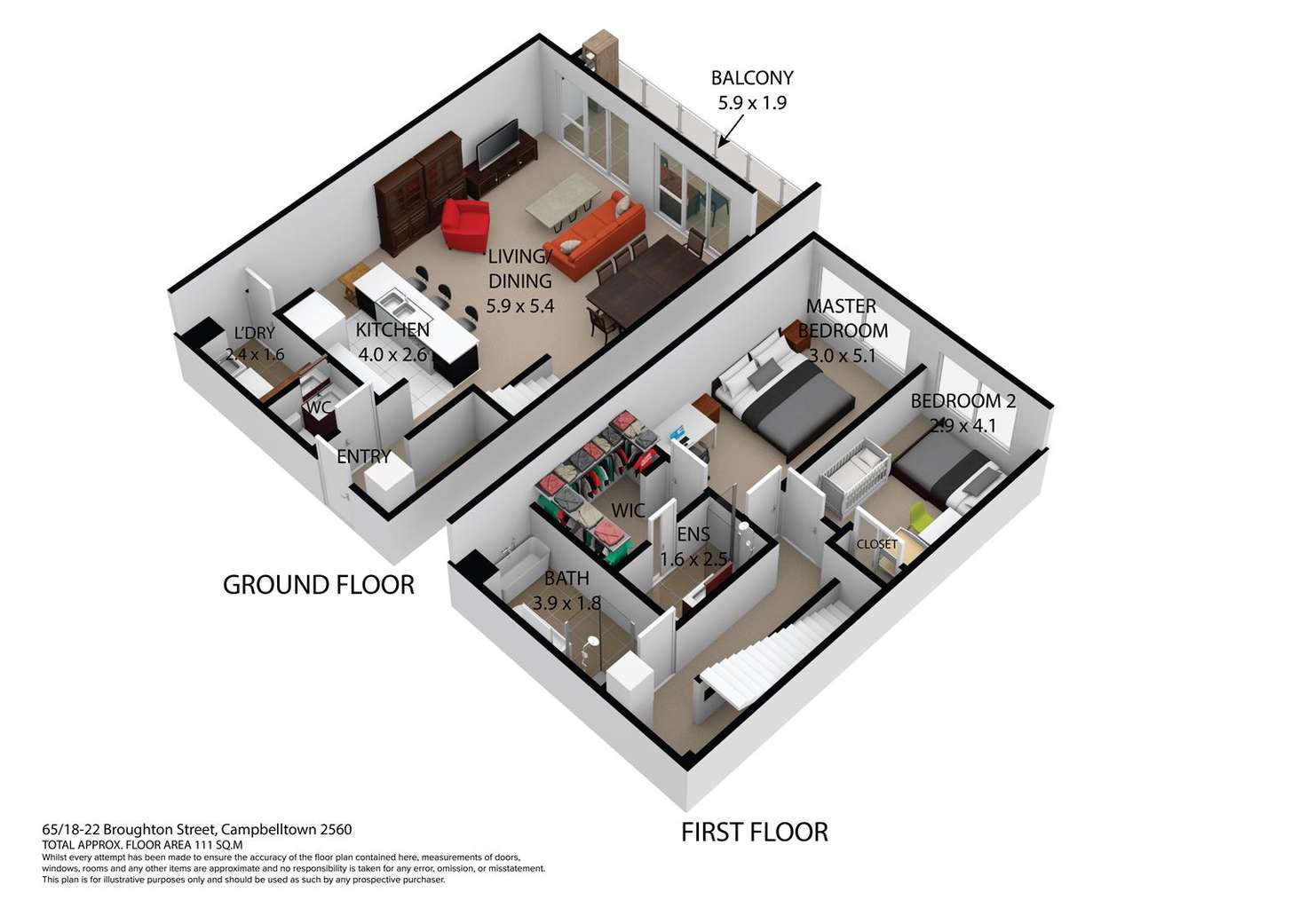 Floorplan of Homely apartment listing, 65/18-22 Broughton Street, Campbelltown NSW 2560