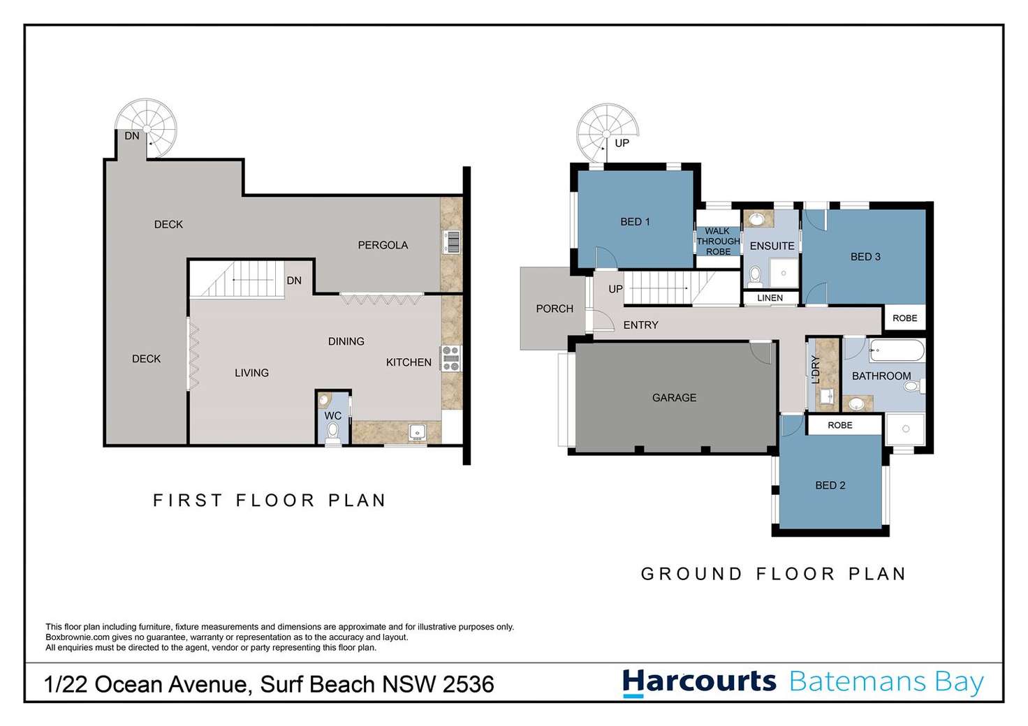 Floorplan of Homely semiDetached listing, 1/22 Ocean Avenue, Surf Beach NSW 2536