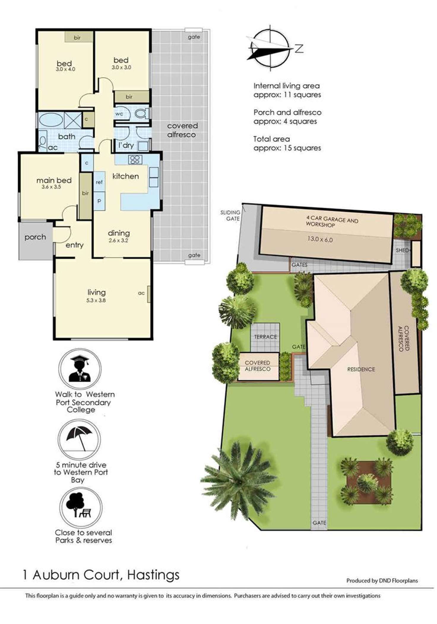 Floorplan of Homely house listing, 1 Auburn Court, Hastings VIC 3915