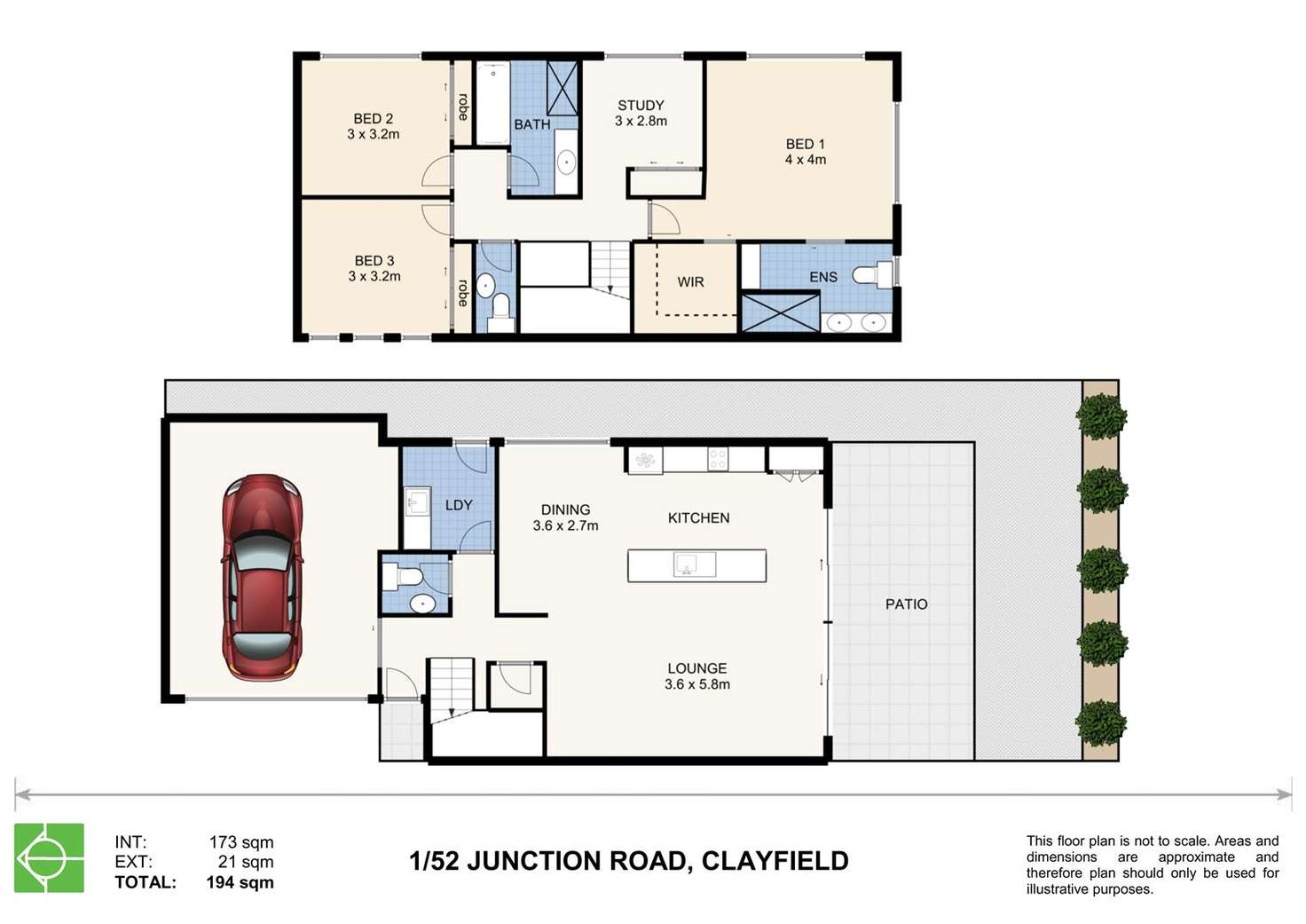 Floorplan of Homely townhouse listing, 2/52 Junction Road, Clayfield QLD 4011