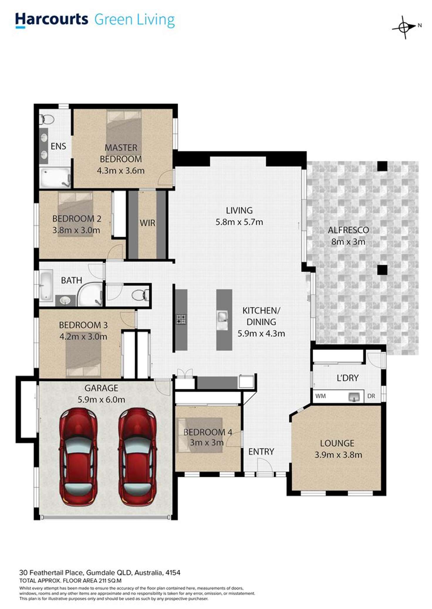 Floorplan of Homely house listing, 30 Feathertail Place, Gumdale QLD 4154