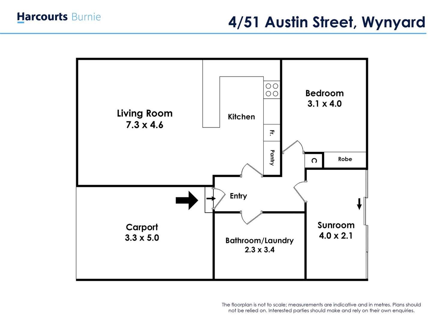 Floorplan of Homely unit listing, 4/51 Austin Street, Wynyard TAS 7325