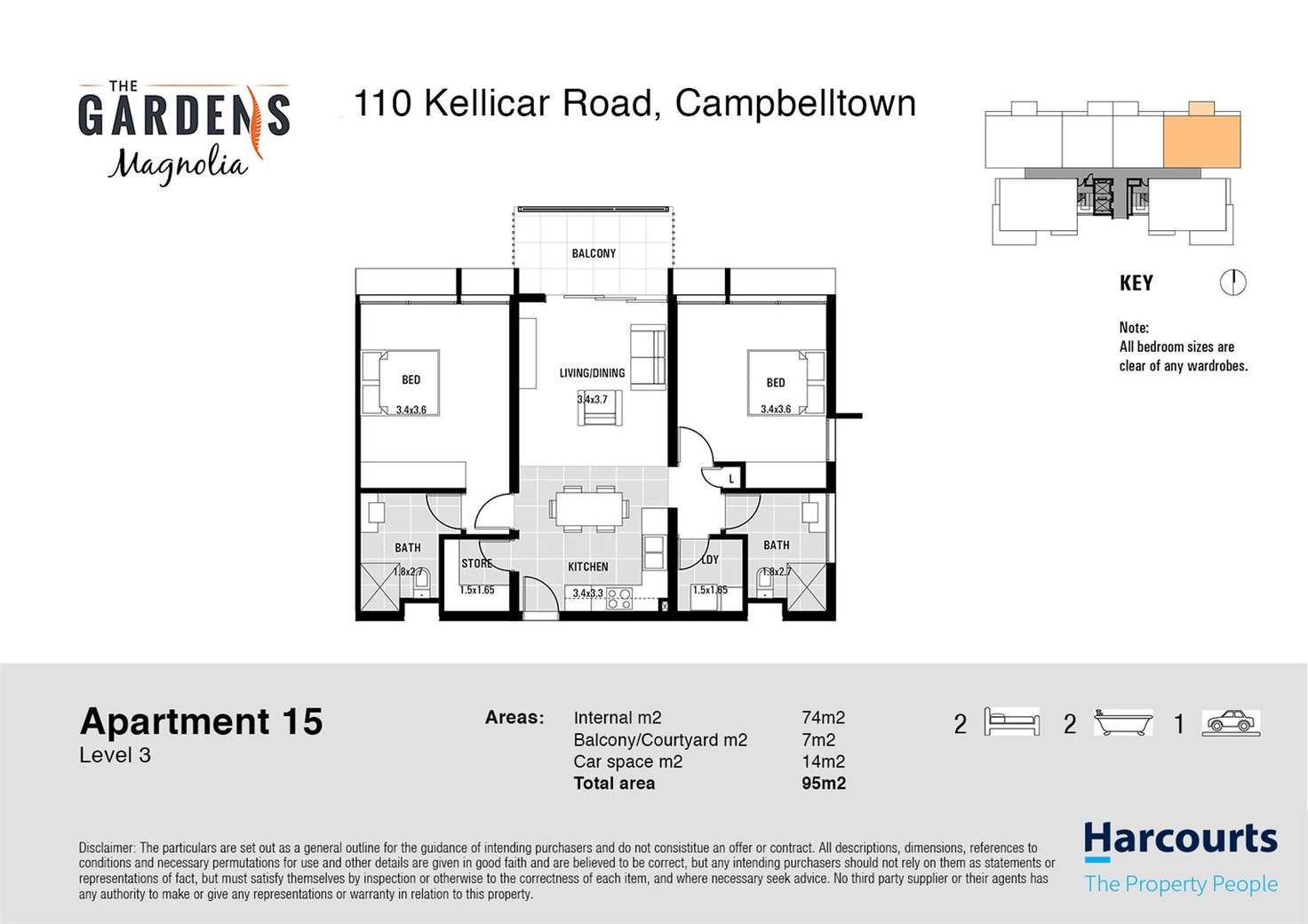 Floorplan of Homely apartment listing, 15/110 Kellicar Road, Campbelltown NSW 2560