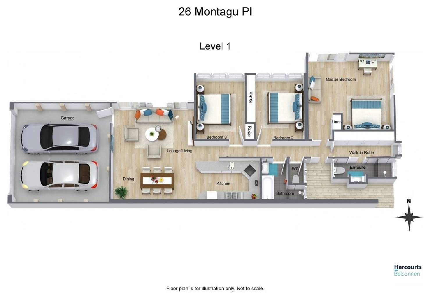 Floorplan of Homely house listing, 26 Montagu Place, Evatt ACT 2617