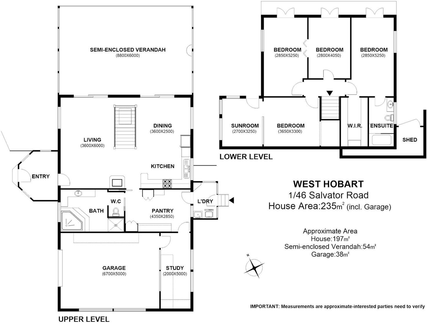 Floorplan of Homely house listing, 1/46 Salvator Road, West Hobart TAS 7000