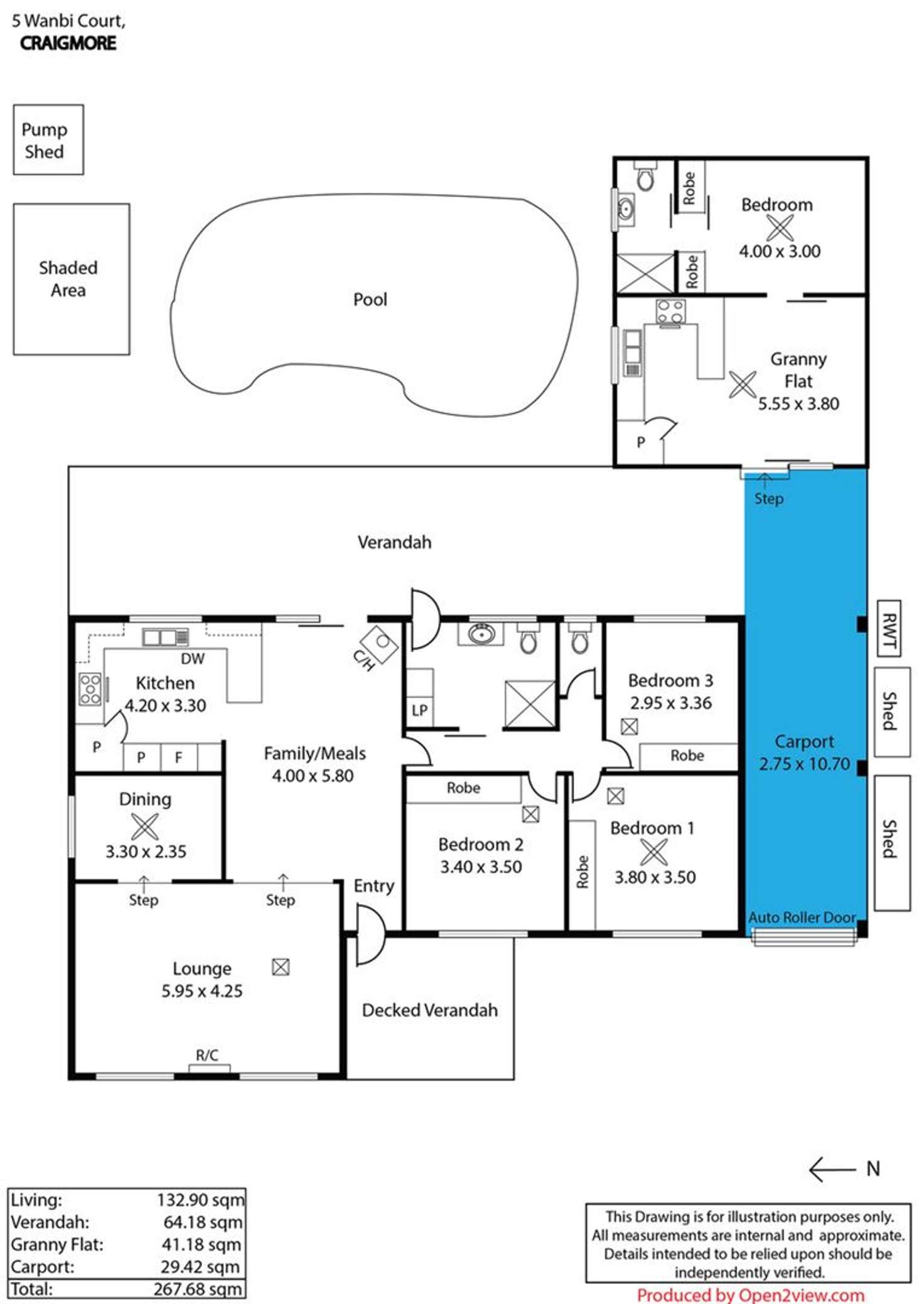 Floorplan of Homely house listing, 5 Wanbi Court, Craigmore SA 5114