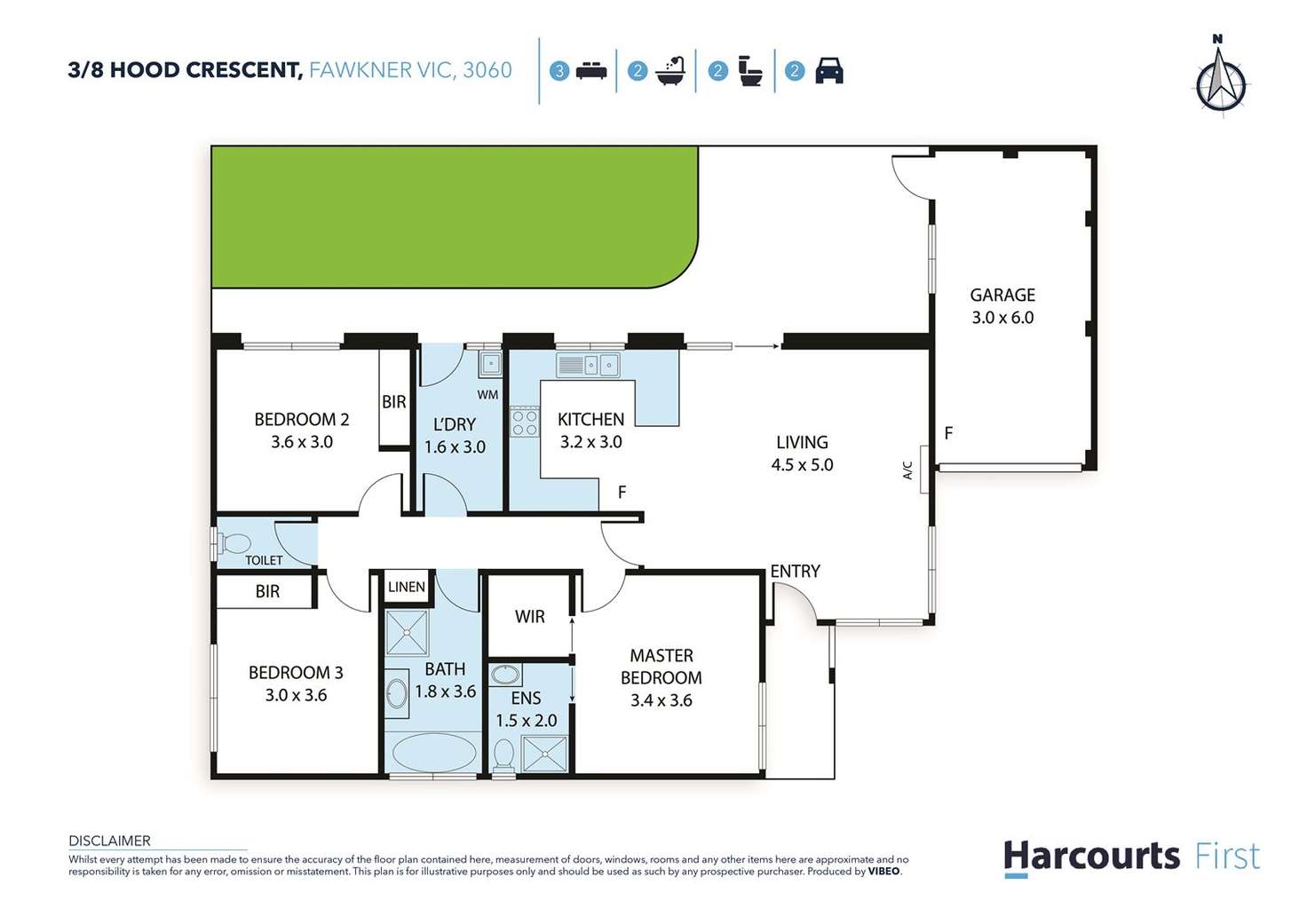 Floorplan of Homely unit listing, 3/8 Hood Crescent, Fawkner VIC 3060