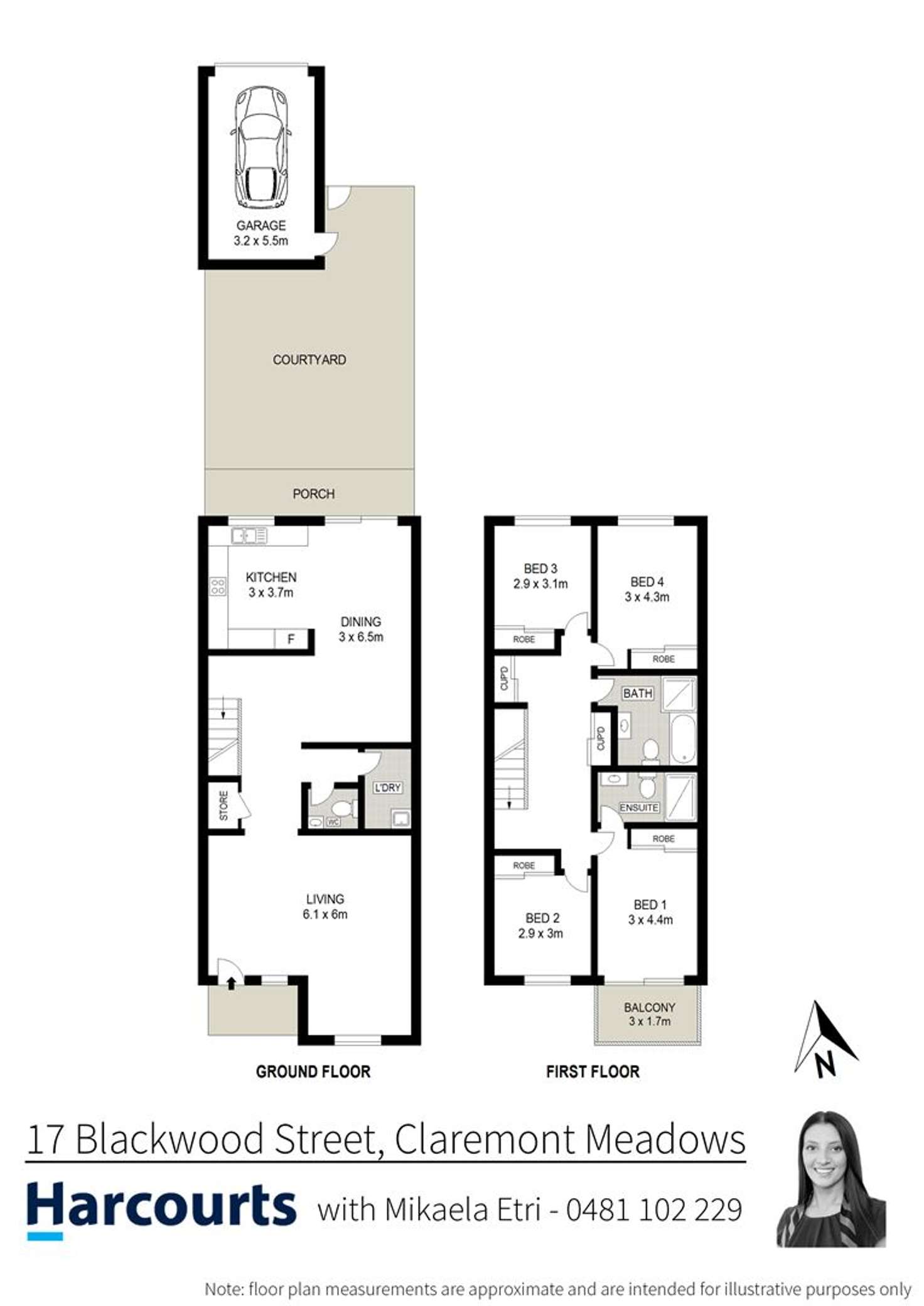 Floorplan of Homely townhouse listing, 17 Blackwood Street, Claremont Meadows NSW 2747