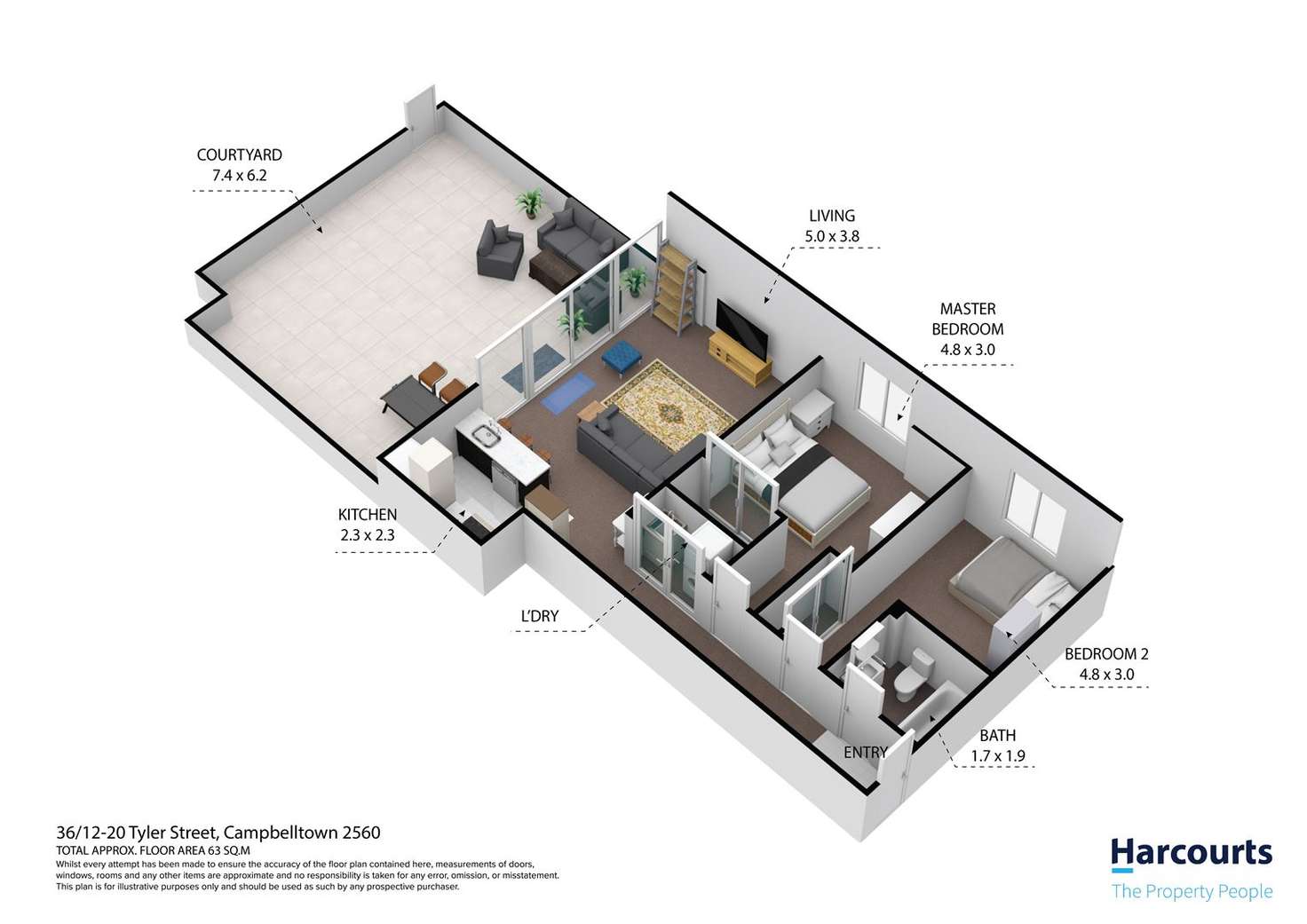 Floorplan of Homely unit listing, 36/12-20 Tyler Street, Campbelltown NSW 2560