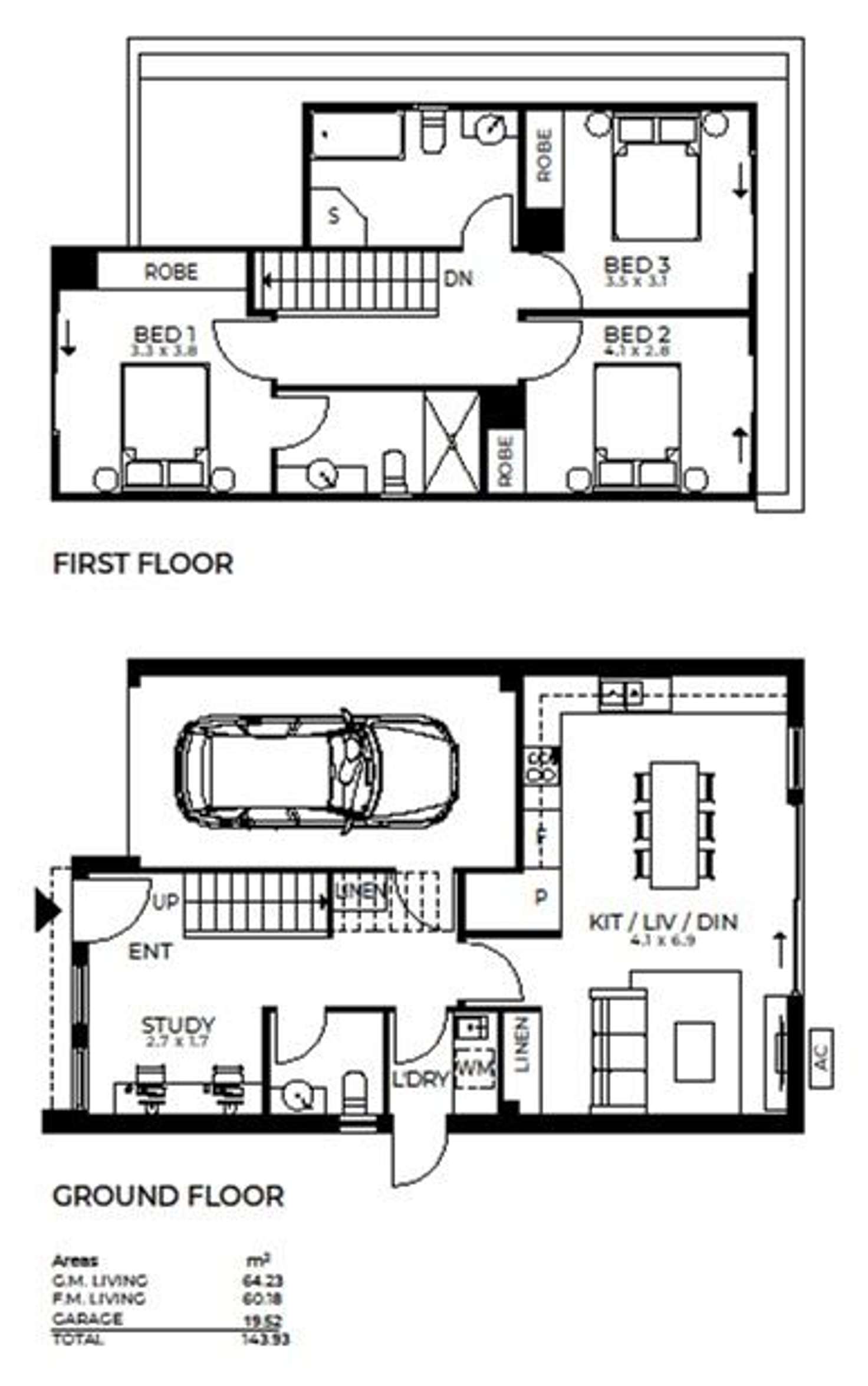 Floorplan of Homely townhouse listing, 16 Caversham Lane, Woodville West SA 5011