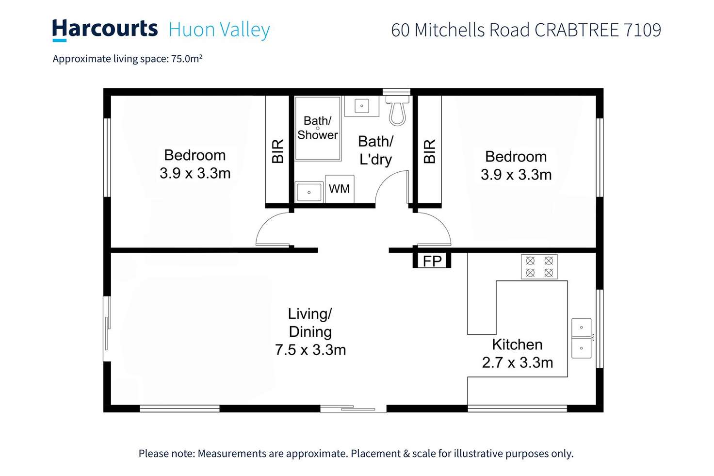 Floorplan of Homely house listing, 60 Mitchells Road, Crabtree TAS 7109