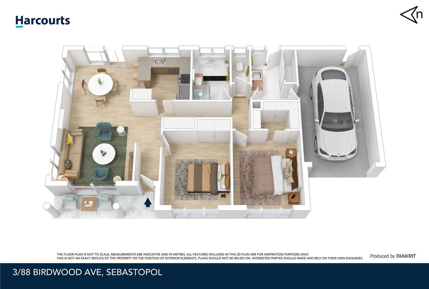 Floorplan of Homely townhouse listing, 3/88 Birdwood Avenue, Sebastopol VIC 3356