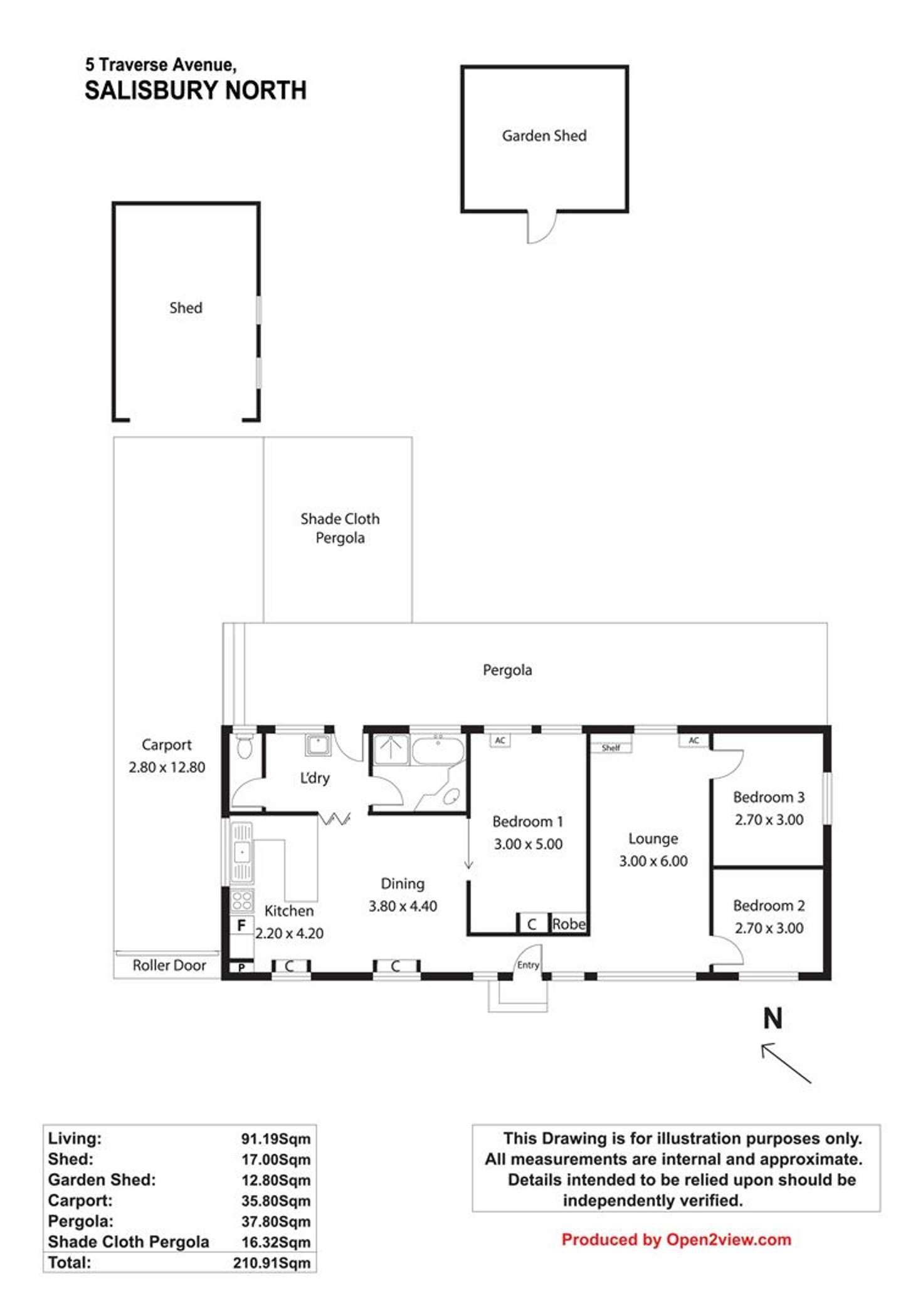 Floorplan of Homely house listing, 5 Traverse Avenue, Salisbury North SA 5108