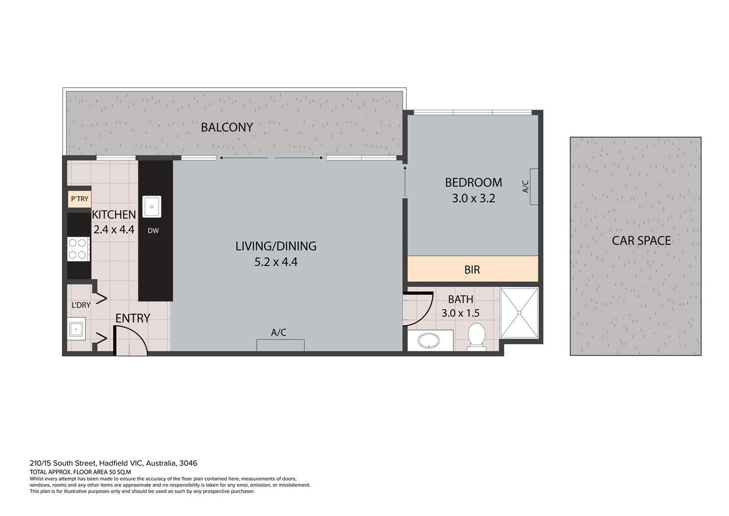 Floorplan of Homely apartment listing, 210/15 South Street, Hadfield VIC 3046