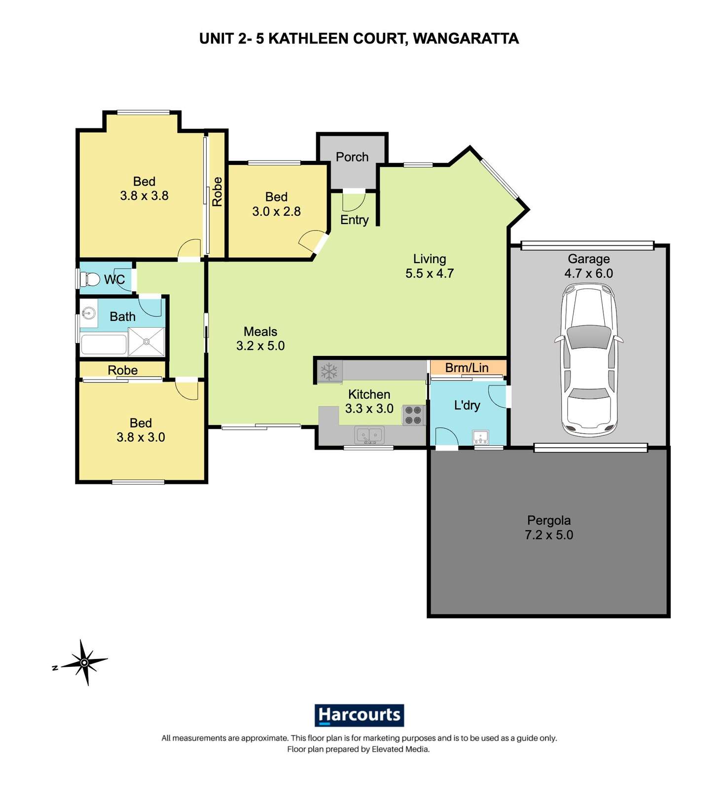 Floorplan of Homely townhouse listing, 2/5 Kathleen Court, Wangaratta VIC 3677