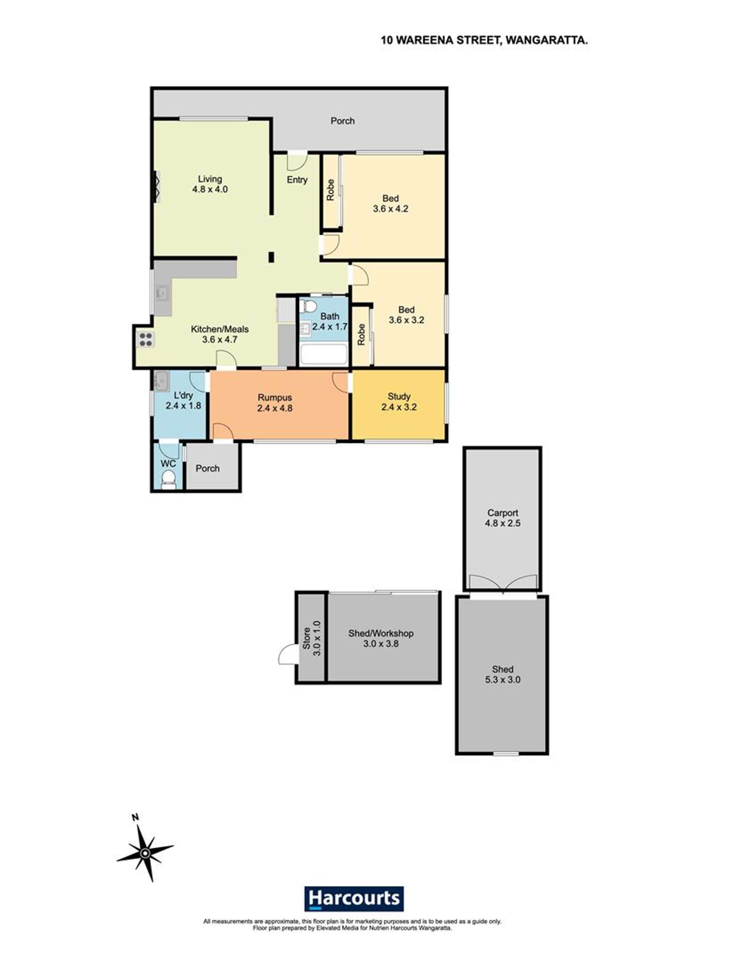 Floorplan of Homely flat listing, 10 Wareena Street, Wangaratta VIC 3677