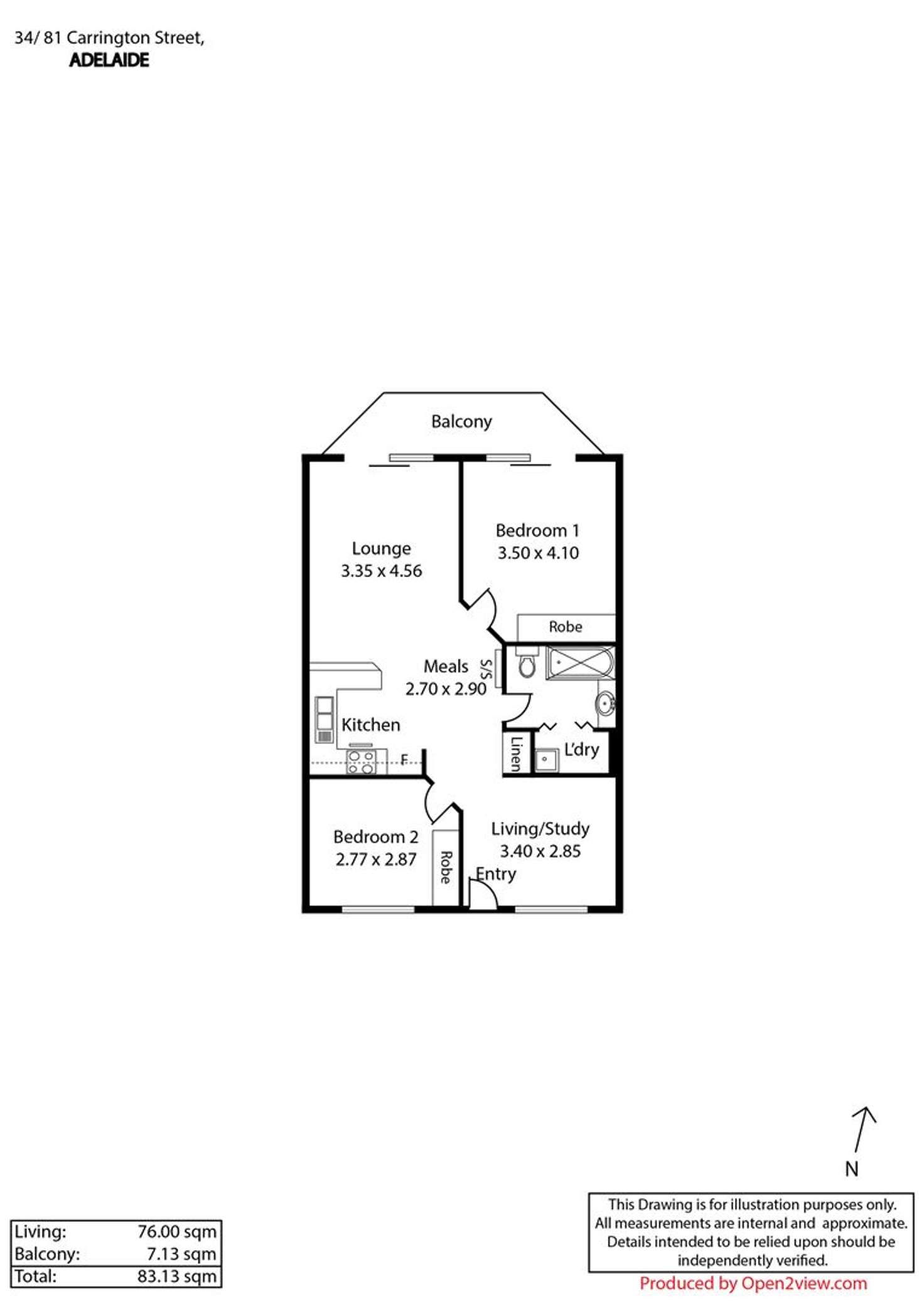 Floorplan of Homely apartment listing, 34/81 Carrington Street, Adelaide SA 5000