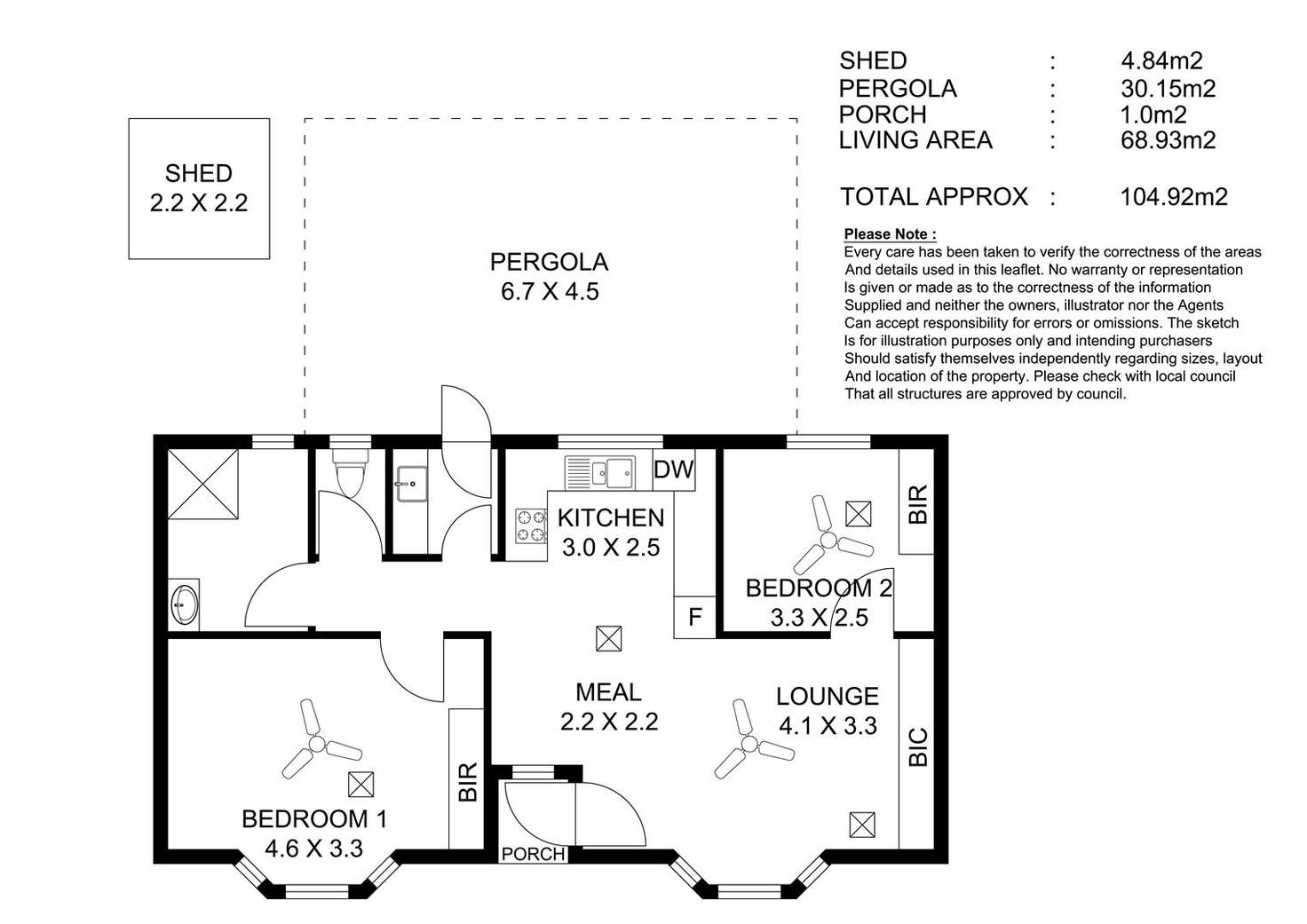 Floorplan of Homely unit listing, 1/195 Fisher Street, Malvern SA 5061